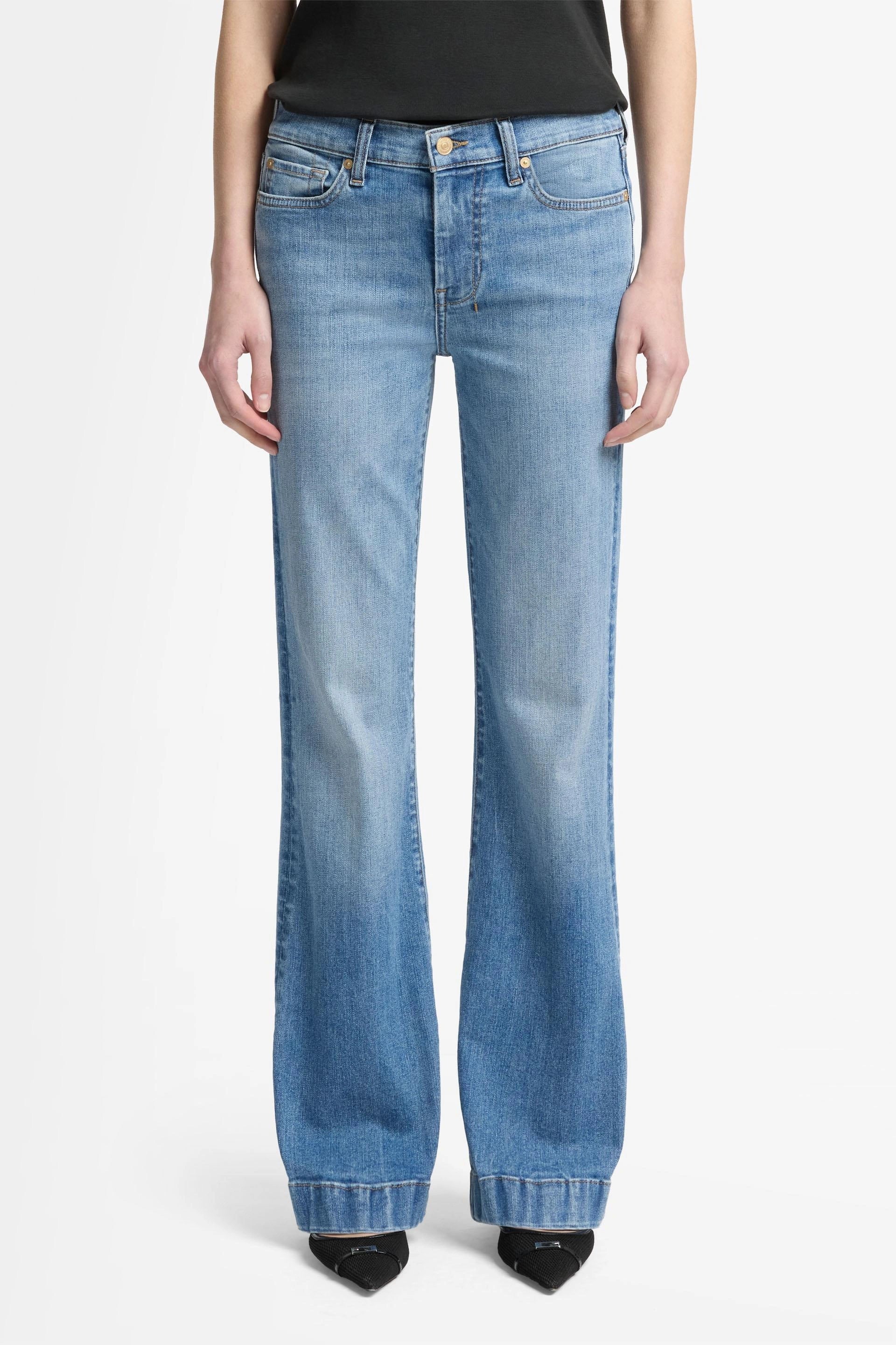 7 For All Mankind DOJO TAILORLESS SLIM ILLUSION PINE Mid Waist Flared Jeans - Image 8