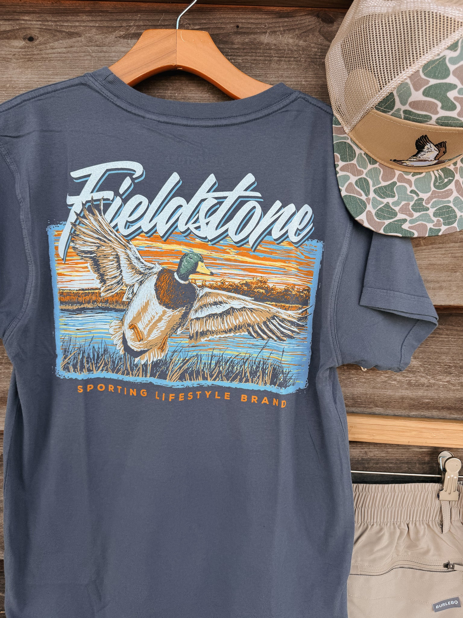 Fieldstone Morning Flight T-Shirt in Denim - Image 3