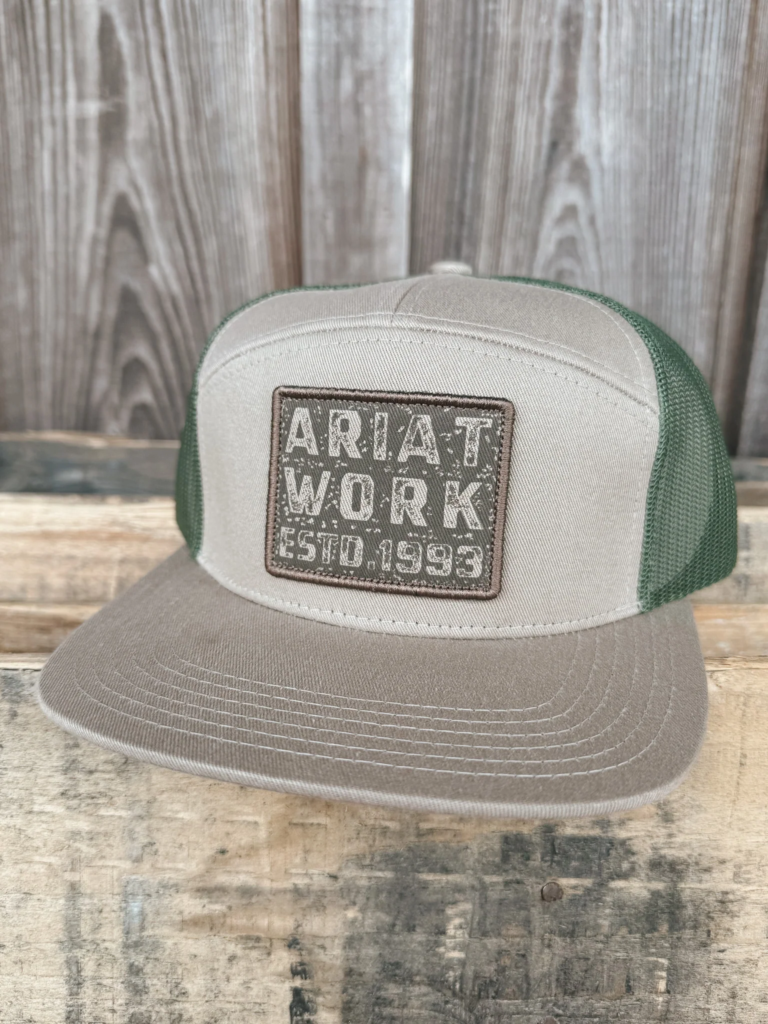 Ariat Work Tan 7 Panel Cap - Image 3