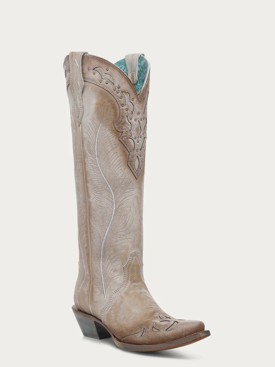 Women's Corral Feathered Embroidery Crackled Western Boot - Image 5