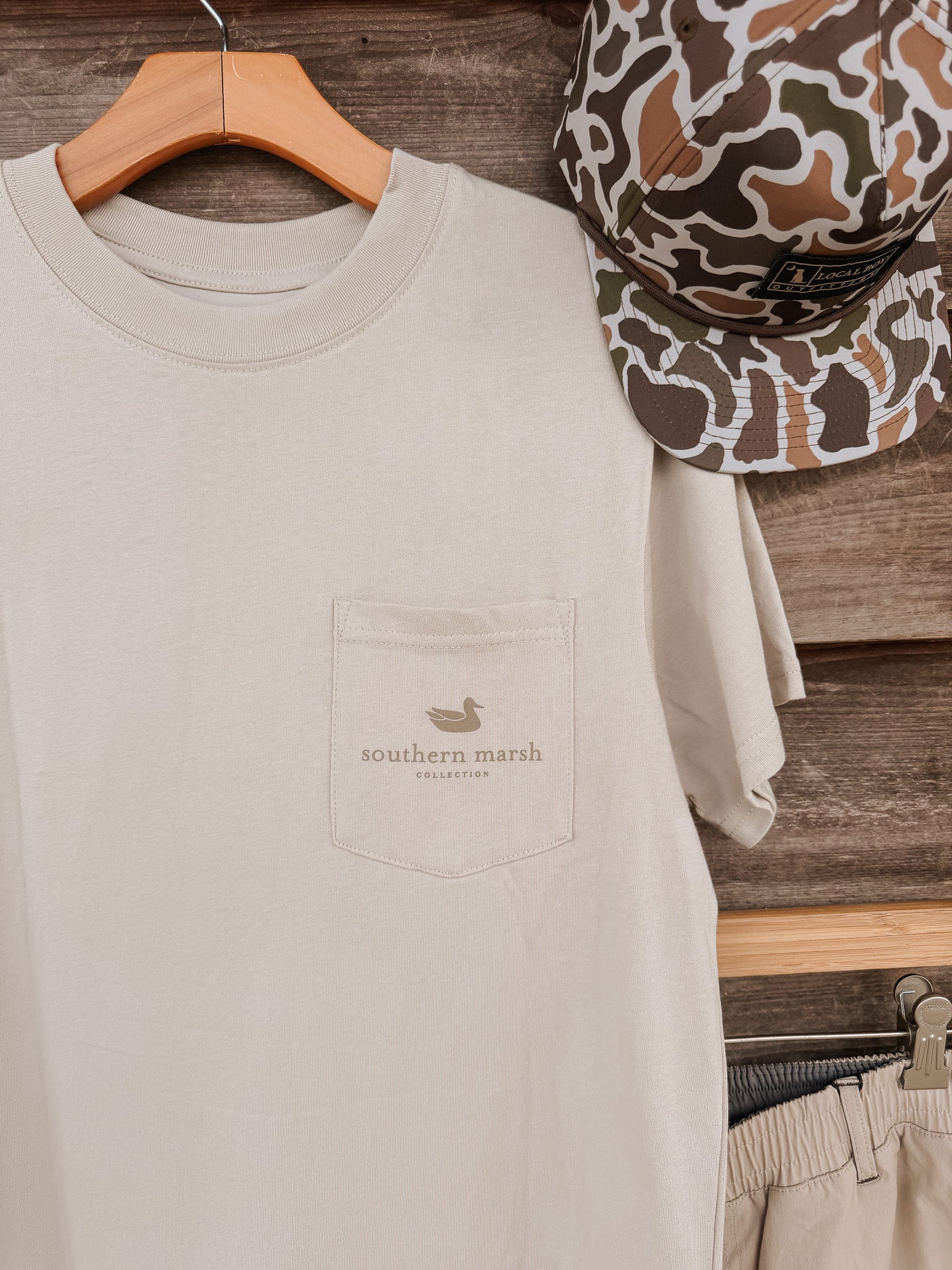 Southern Marsh Camo Bass T-Shirt in Ash Gray - Image 7