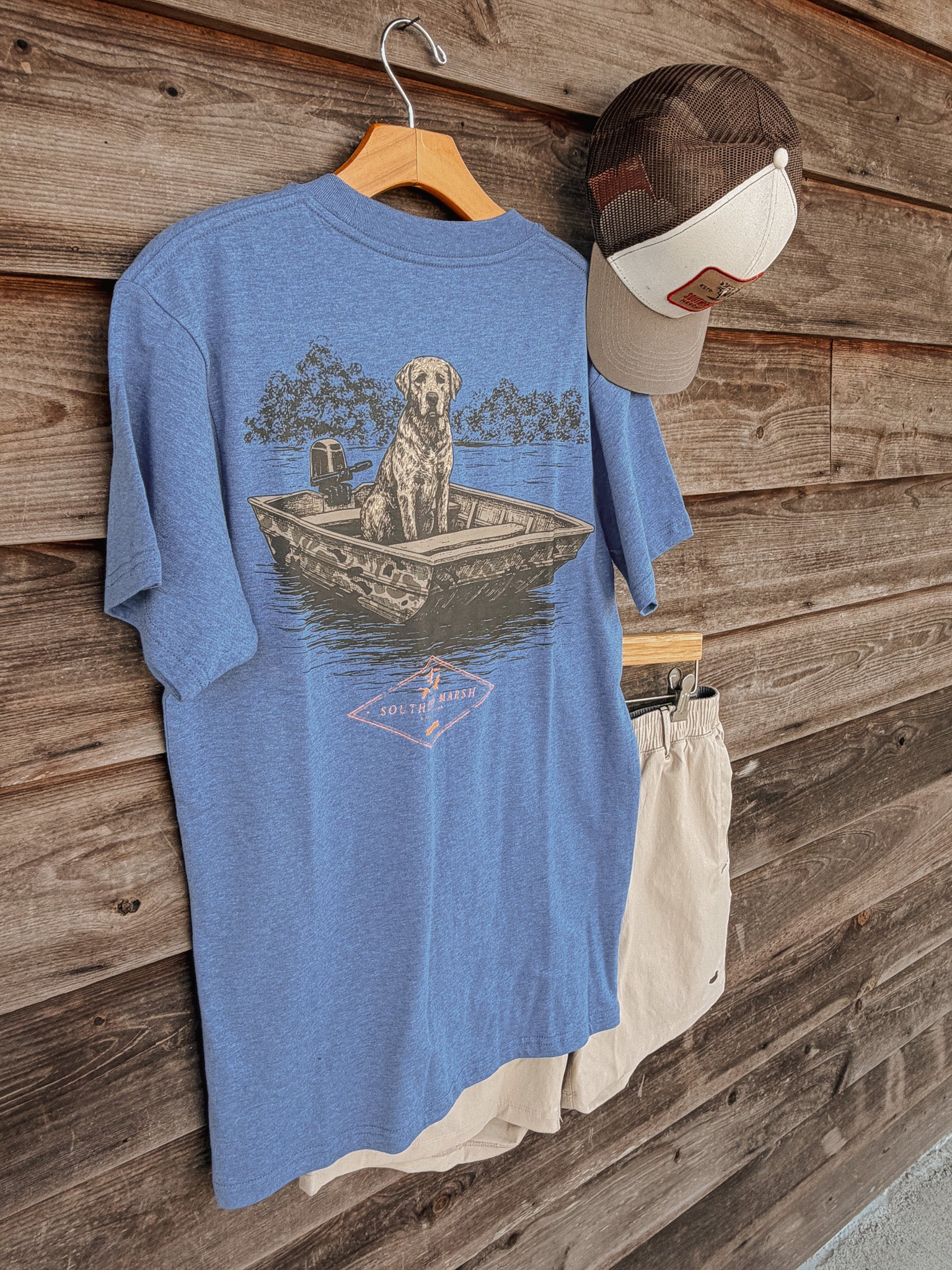 Southern Marsh Patient Pup T-Shirt in Washed Blue - Image 2