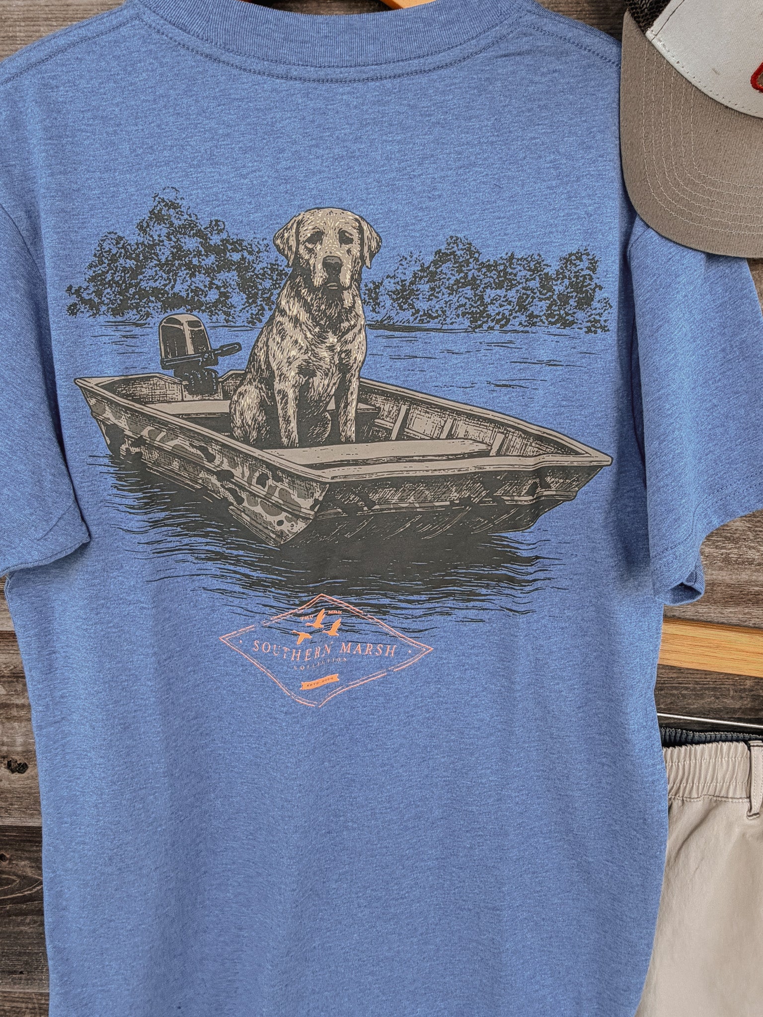 Southern Marsh Patient Pup T-Shirt in Washed Blue - Image 3