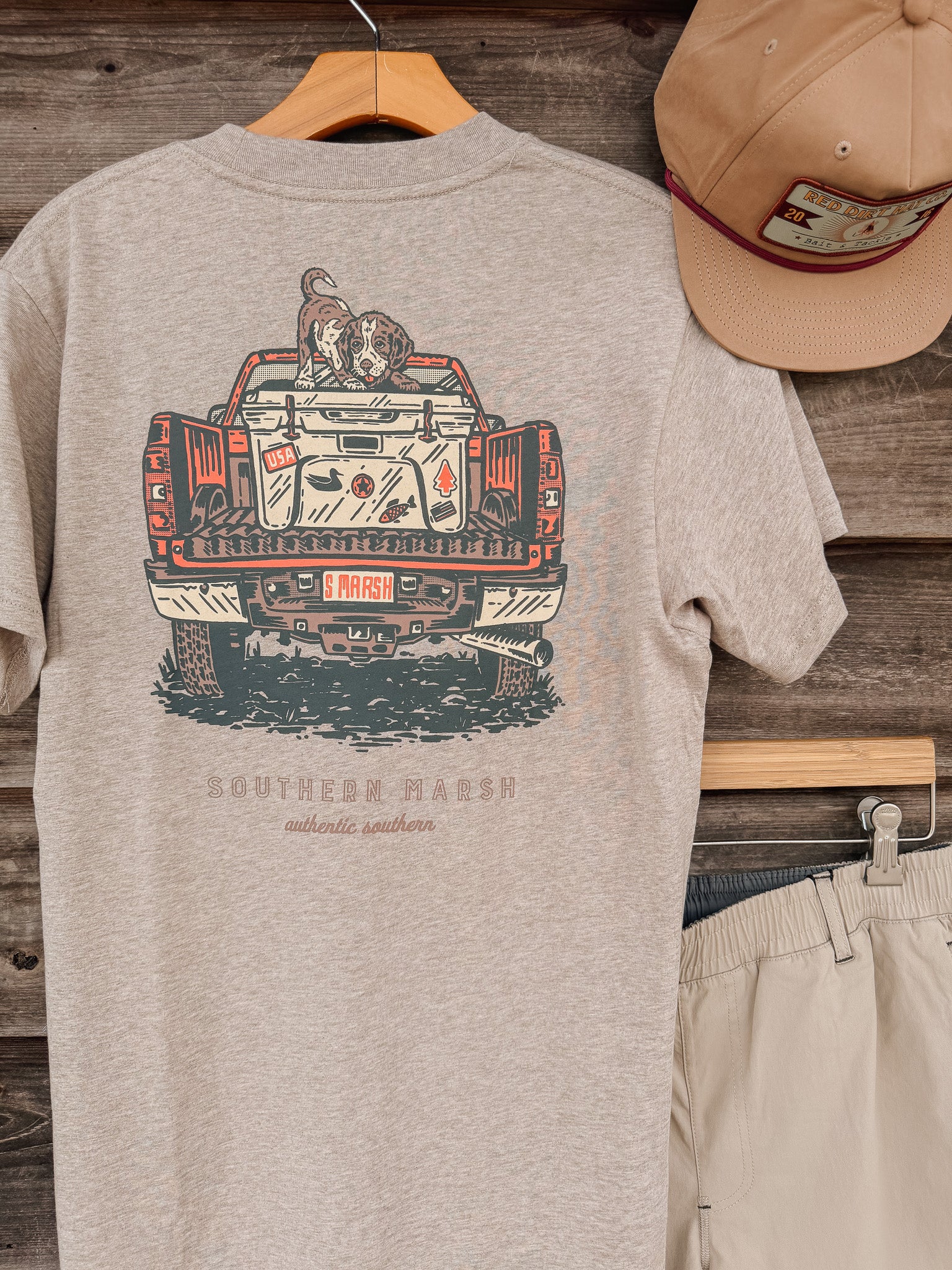 Southern Marsh Loaded up Pup T-Shirt in Taupe - Image 2