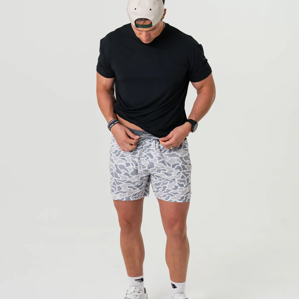 Men's Burlebo Athletic Shorts - White Camo - Image 4