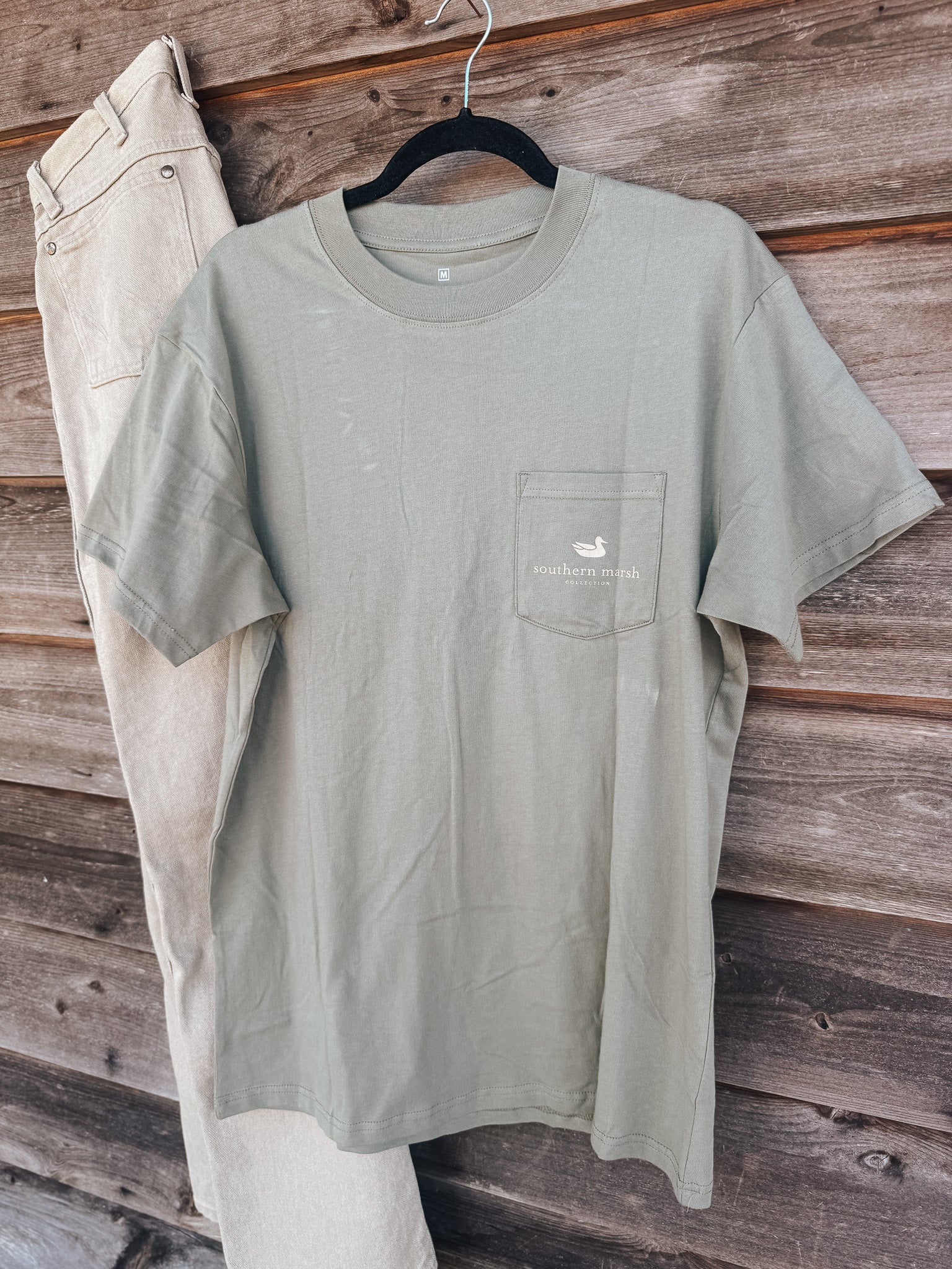 Men's Southern Marsh Spotted T-Shirt in Stonewall Olive - Image 3