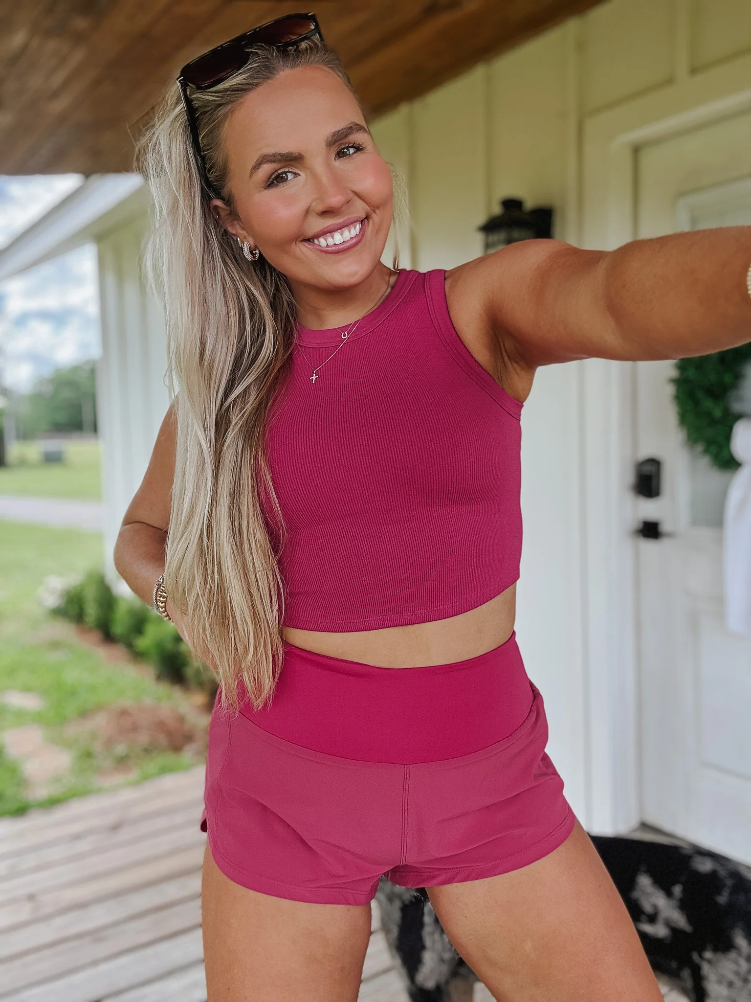 Serving Looks Tank in Plum Pink - Image 5