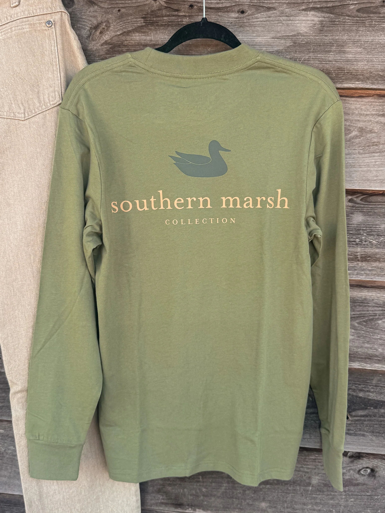 Southern Marsh Authentic Long Sleeve T-Shirt in Brigade Olive - Image 5