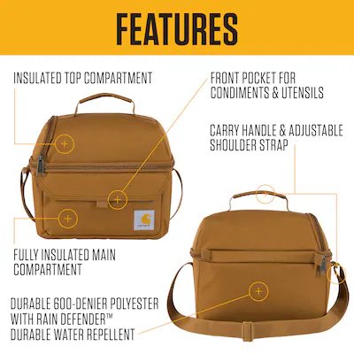 Carhartt Insulated 12 Can Lunch Cooler in Black - Image 4
