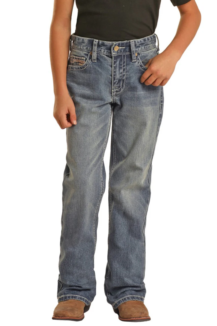 Rock & Roll Boy's Regular Fit Stretch Bootcut Jeans - Image 2