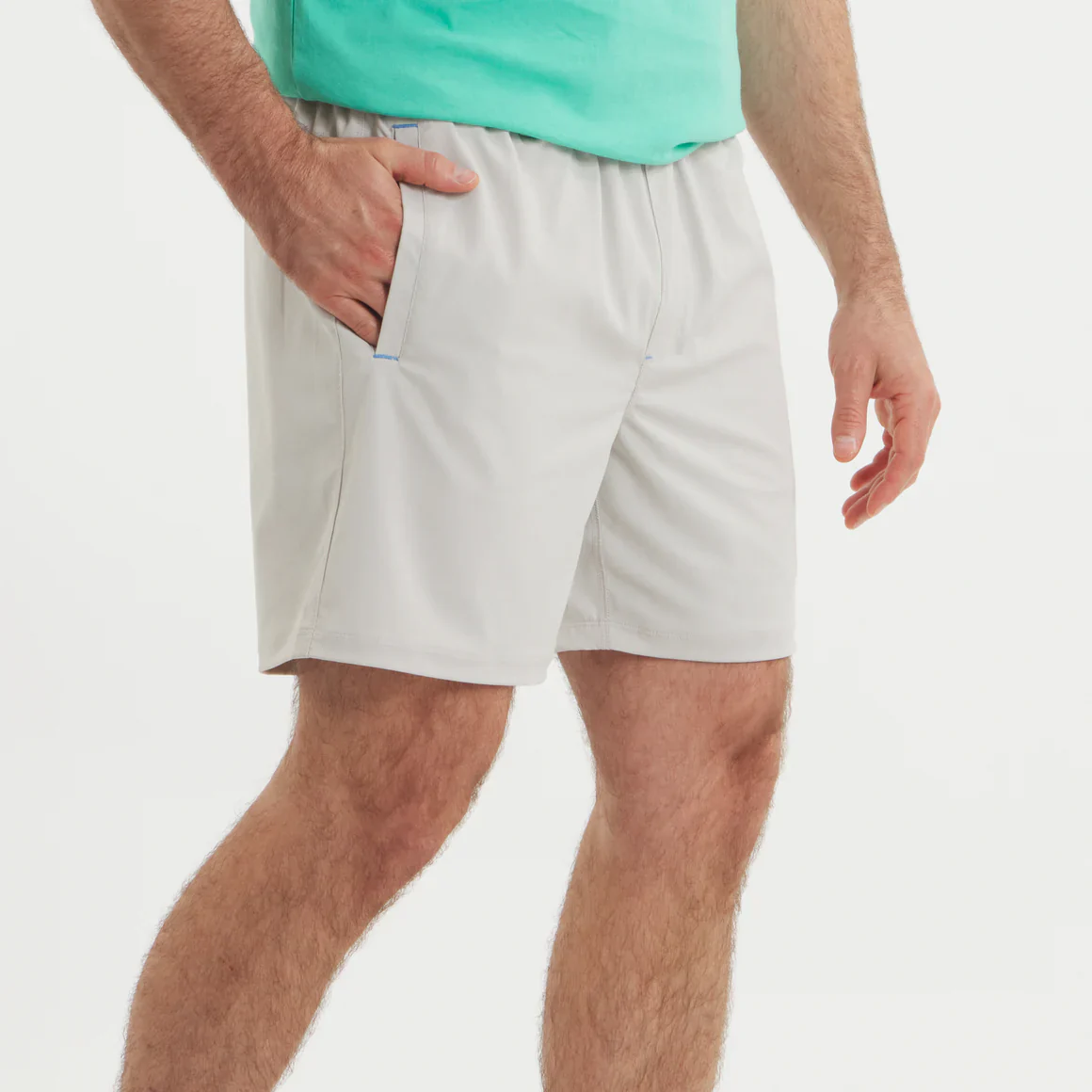Southern Marsh Men's Billfish Lined Performance Short in Light Gray - Image 4