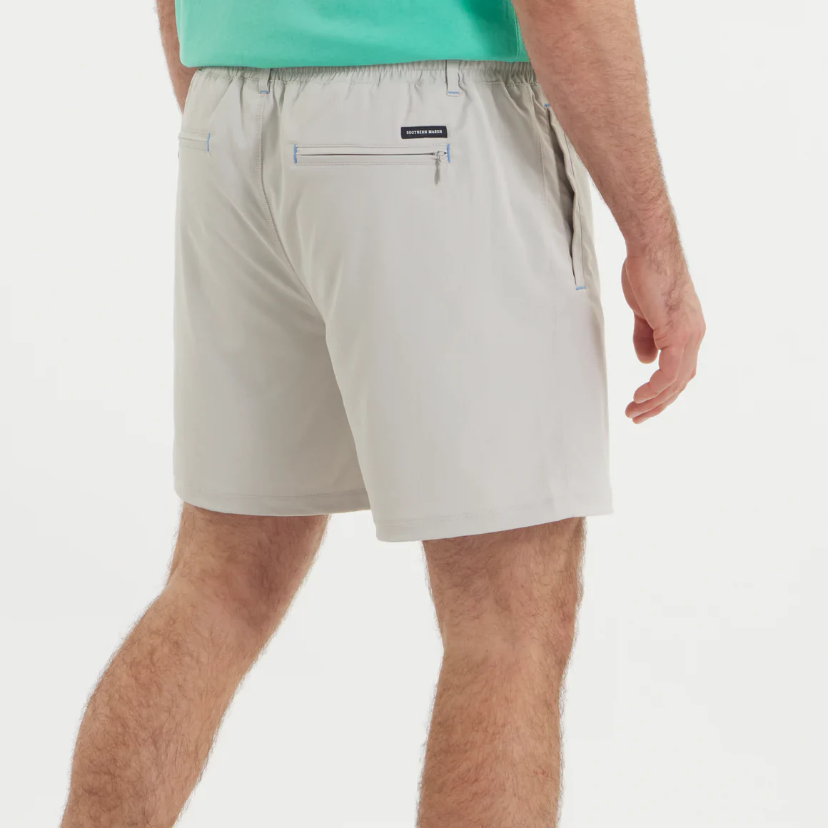 Southern Marsh Men's Billfish Lined Performance Short in Light Gray - Image 6