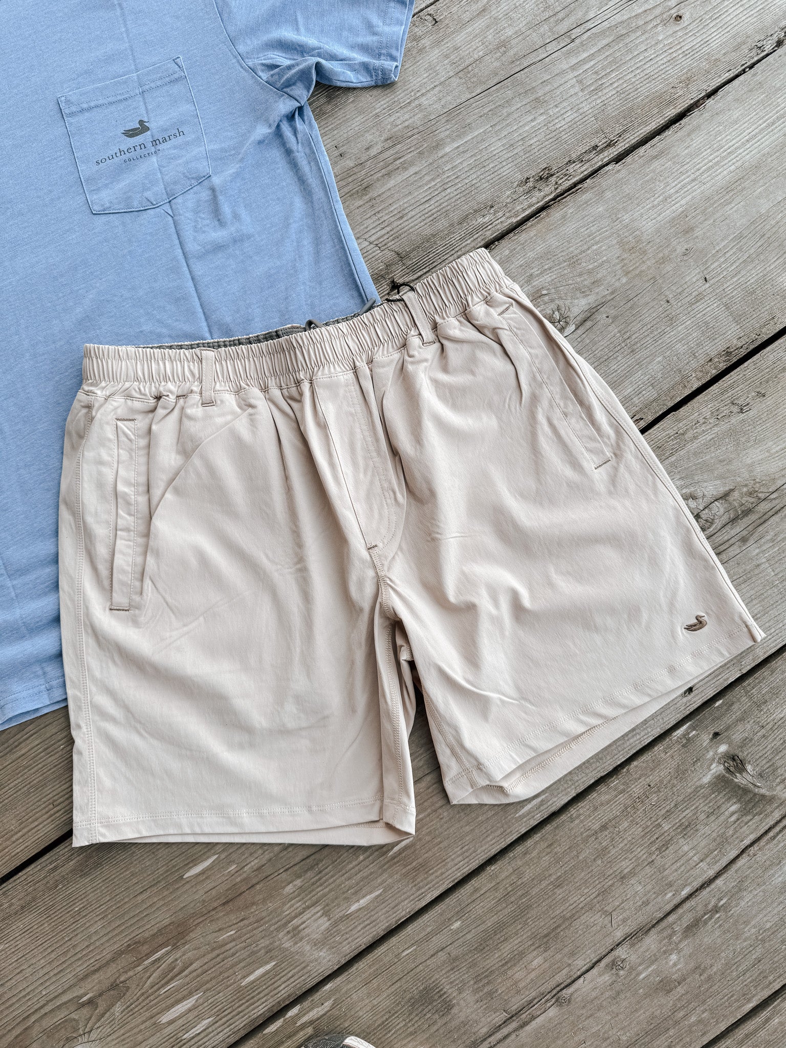 Southern Marsh Men's Billfish Lined Performance Short in Khaki - Image 10