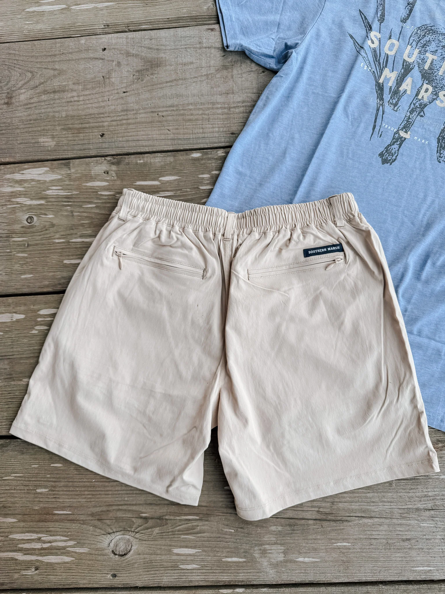 Southern Marsh Men's Billfish Lined Performance Short in Khaki - Image 11