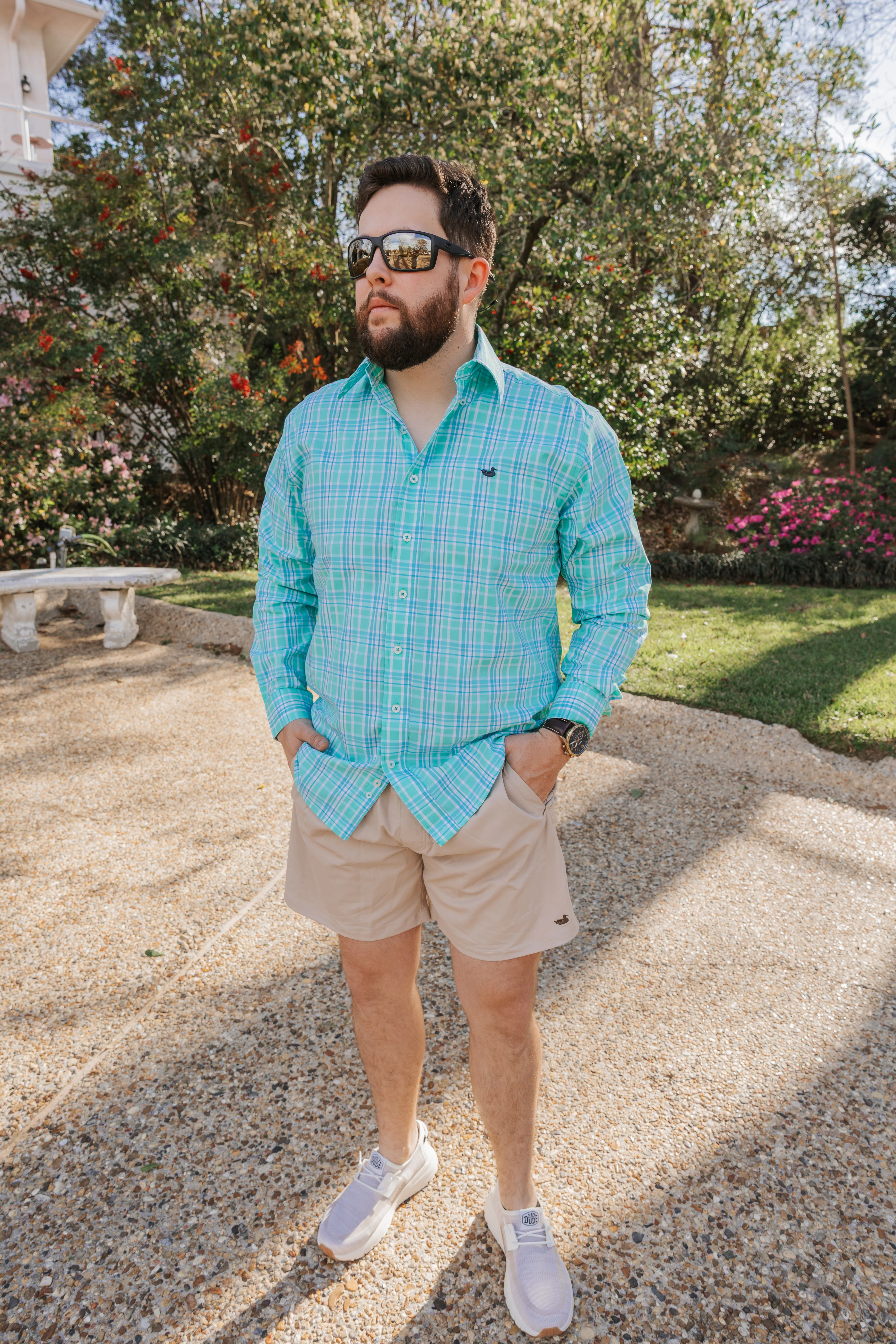 Southern Marsh Men's Billfish Lined Performance Short in Khaki - Image 8