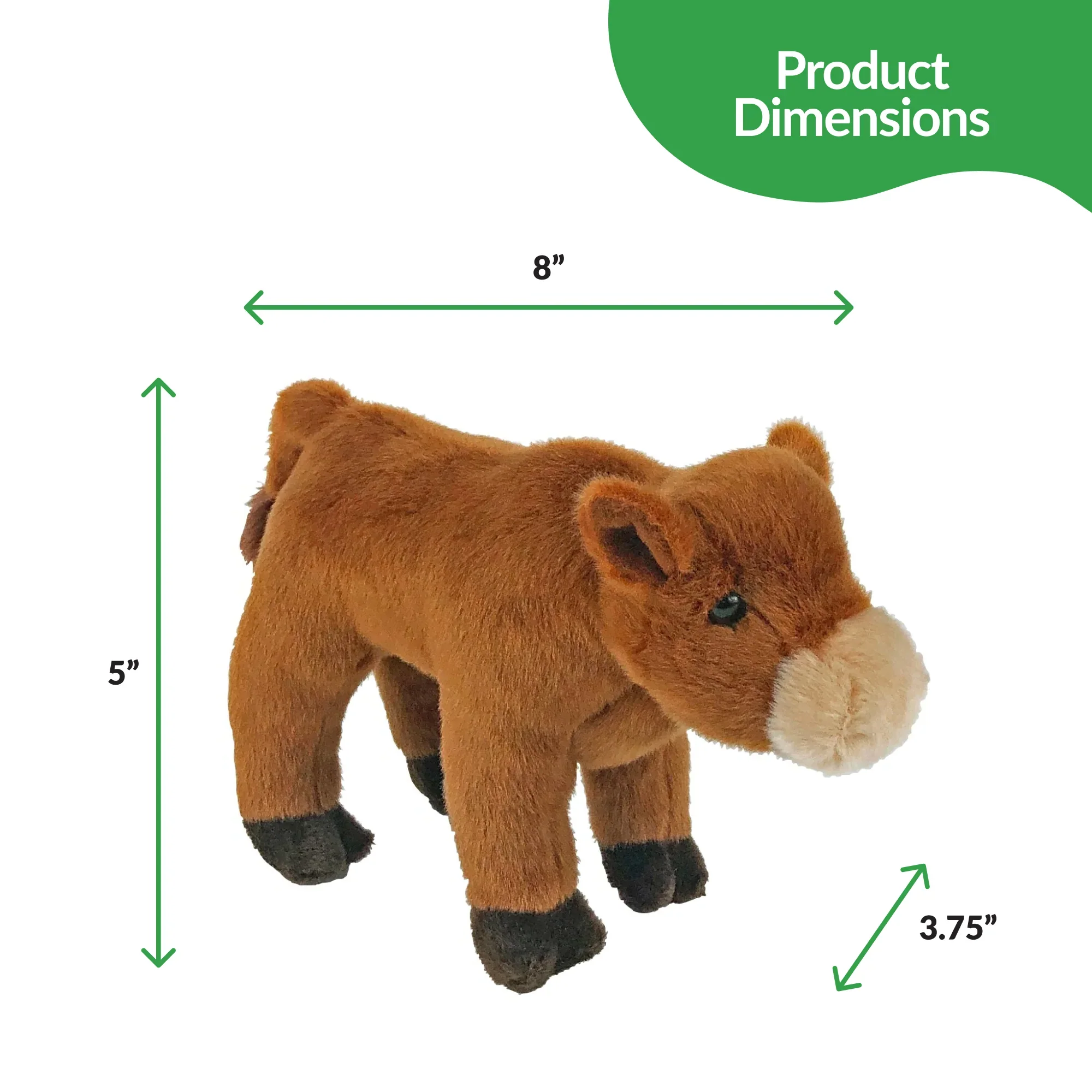 8" Plush Scarlett the Red Angus Cow - Image 4