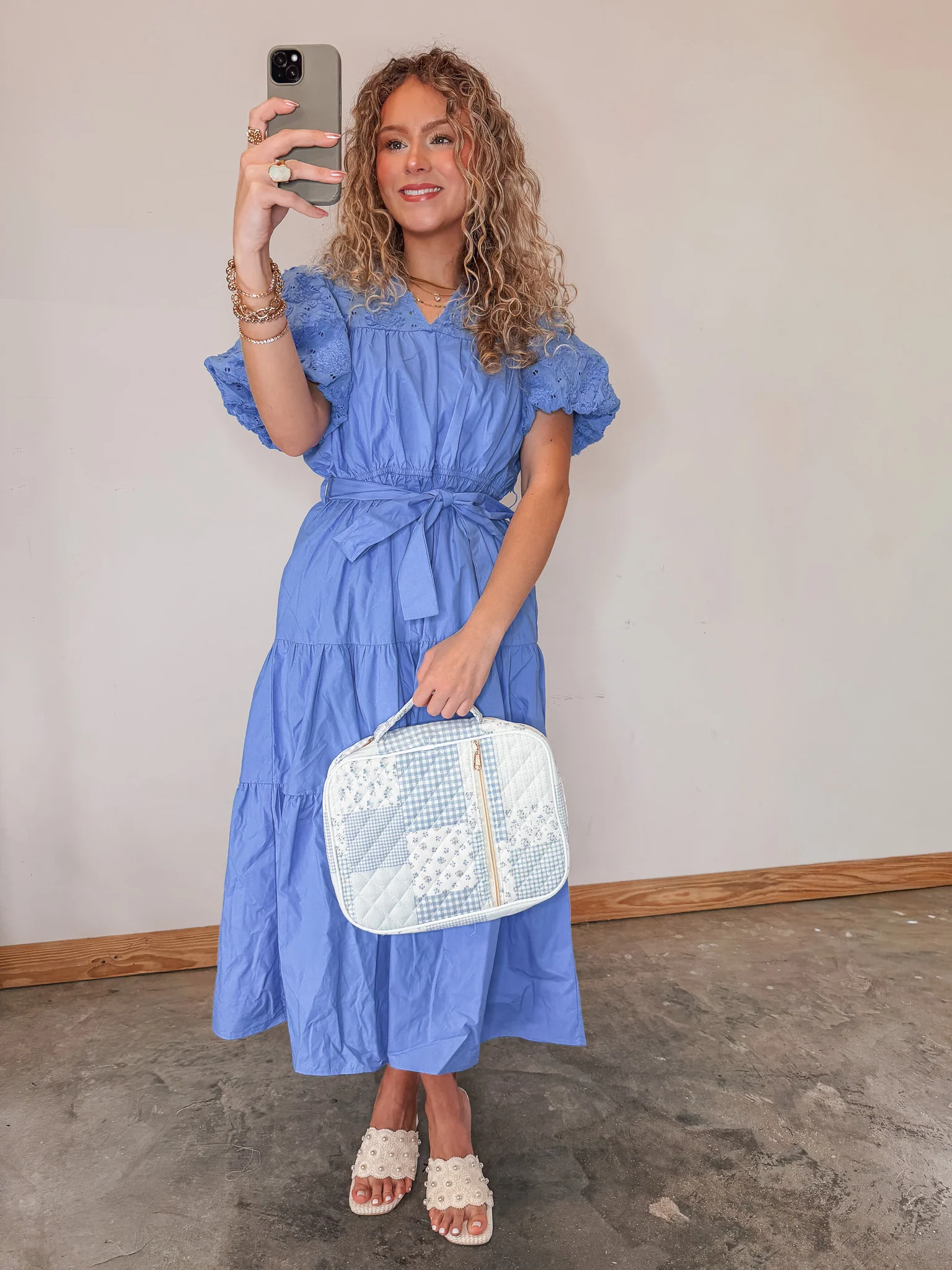 Miriam Blue Patchwork Bible Cover with Accessories - Image 4