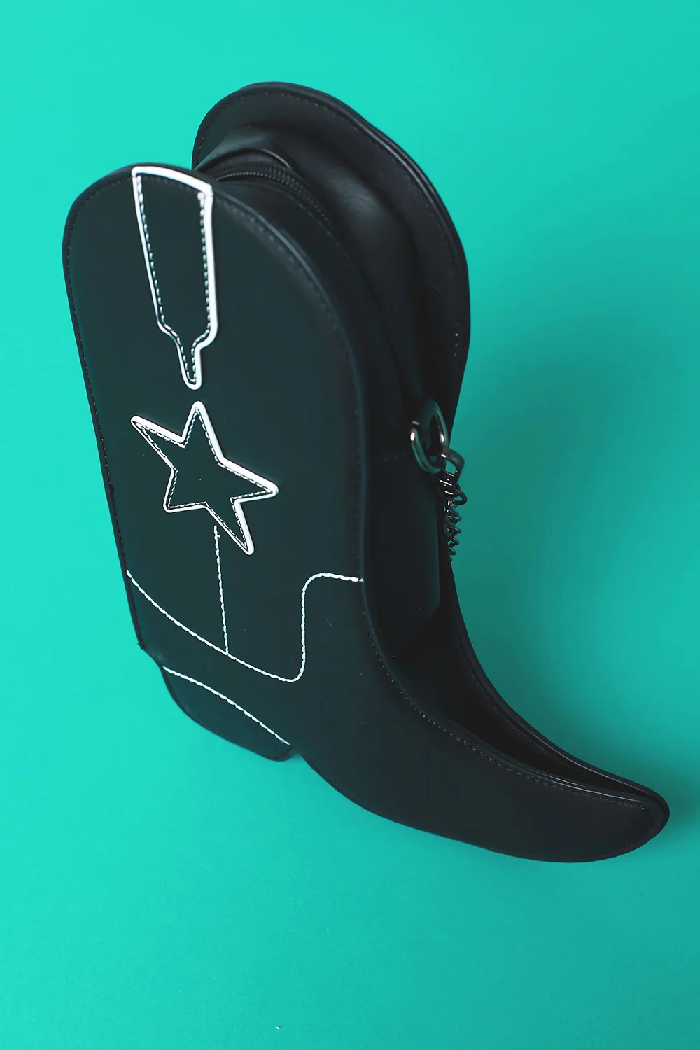 Western Style Cowboy Boot Purse in Black - Image 3