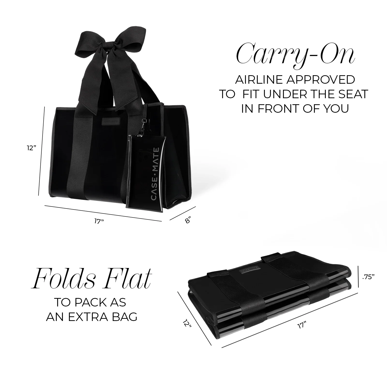 Case-Mate Bow Jelly Tote Bag - Midnight Black - Image 13