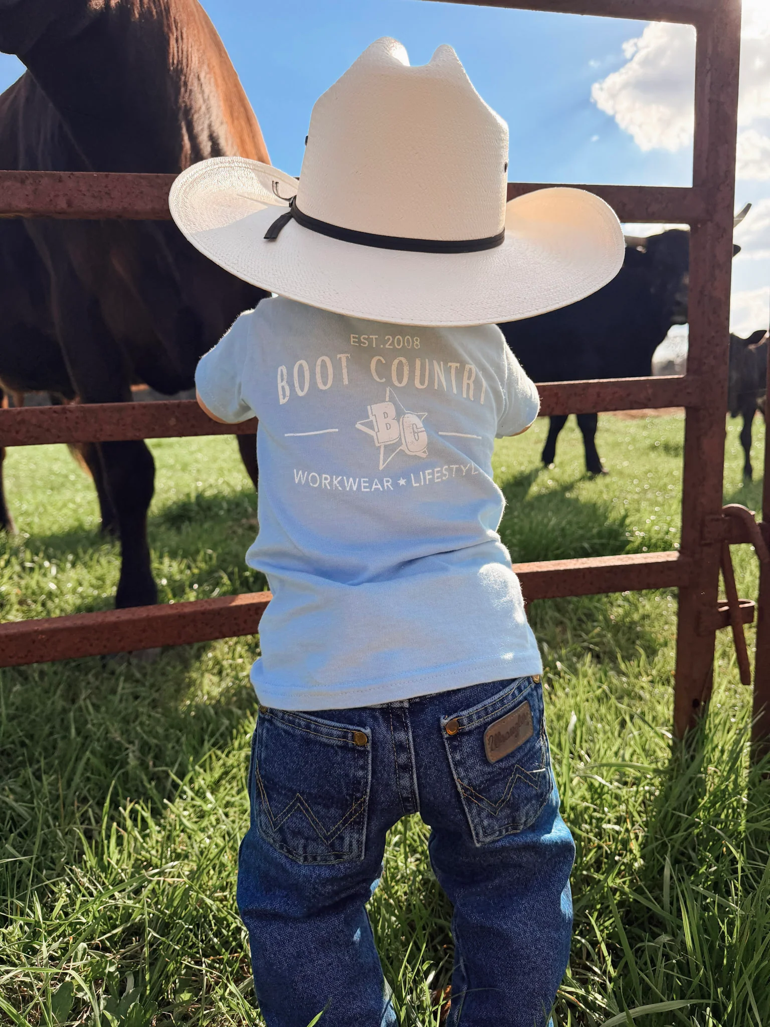 Youth Boot Country Tee in Blue - Image 6