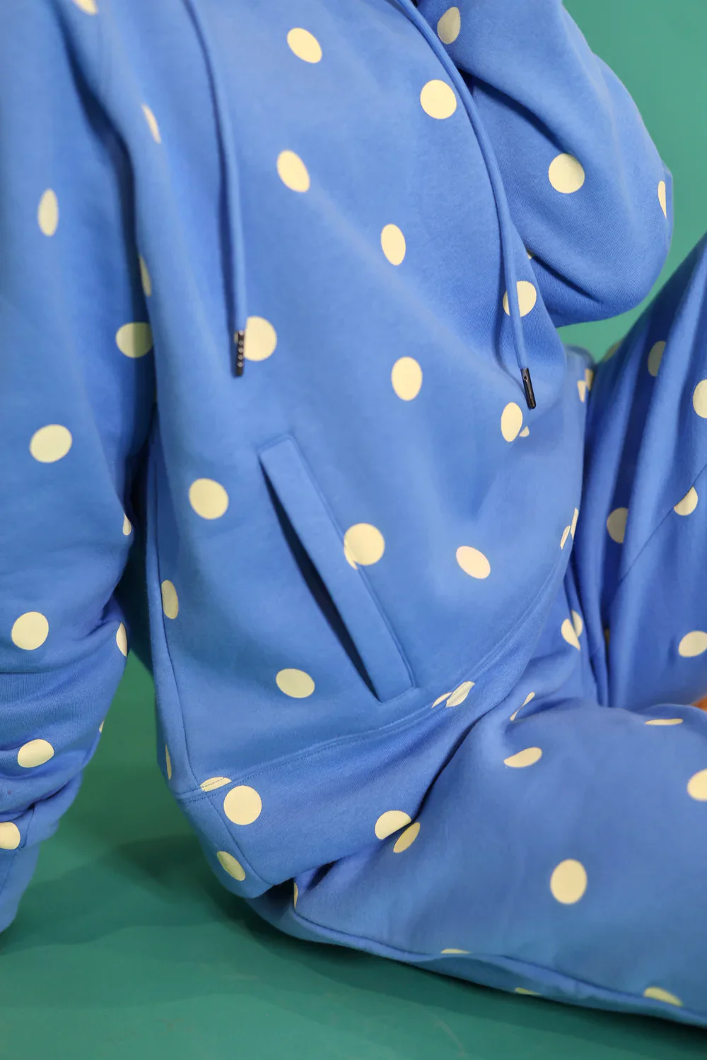 Blue & Butter Polka Dot Sweatsuit Set - Image 9