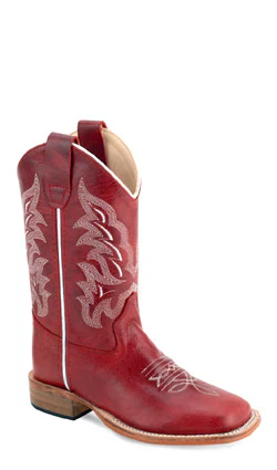 Children's Old West Brushed Red Western Boots - Image 9