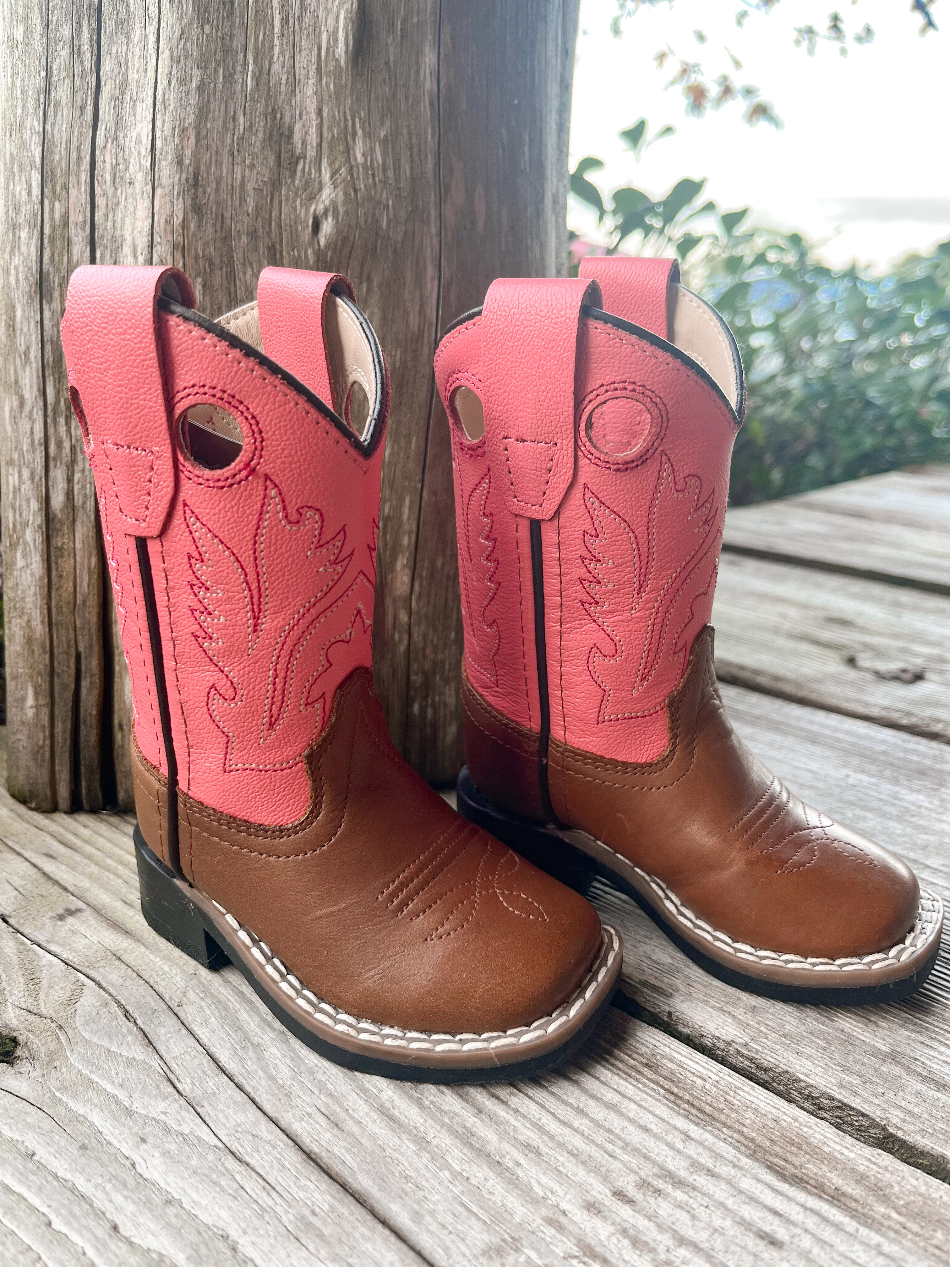 Infants Old West Tan/Pink Boots - Image 2