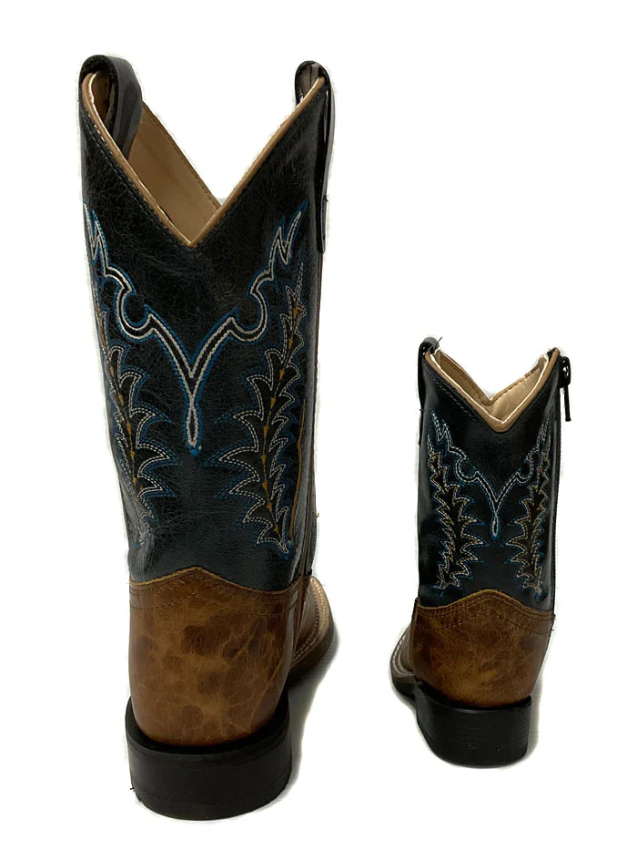 Youth Old West Blue Top Square Toe Boots - Image 4