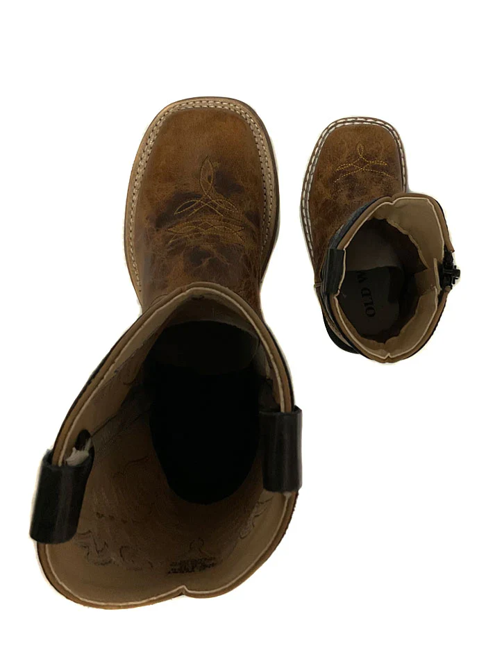 Youth Old West Blue Top Square Toe Boots - Image 5