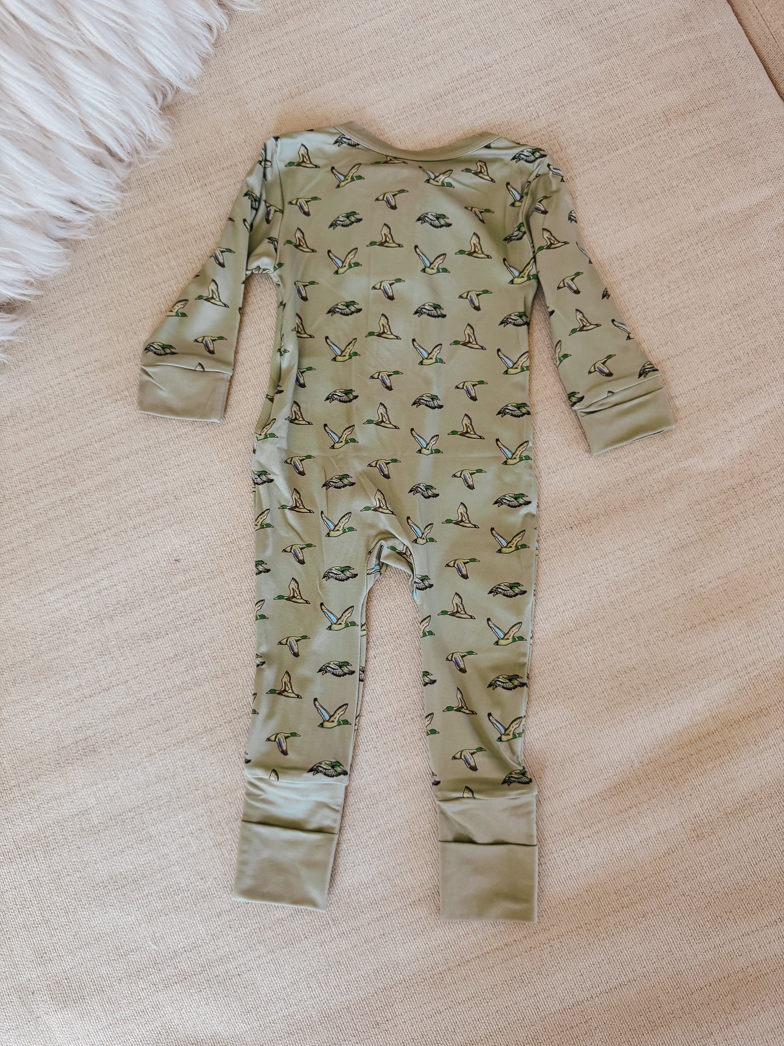 Baby Burlebo Zip Up - Flying Ducks Green - Image 6
