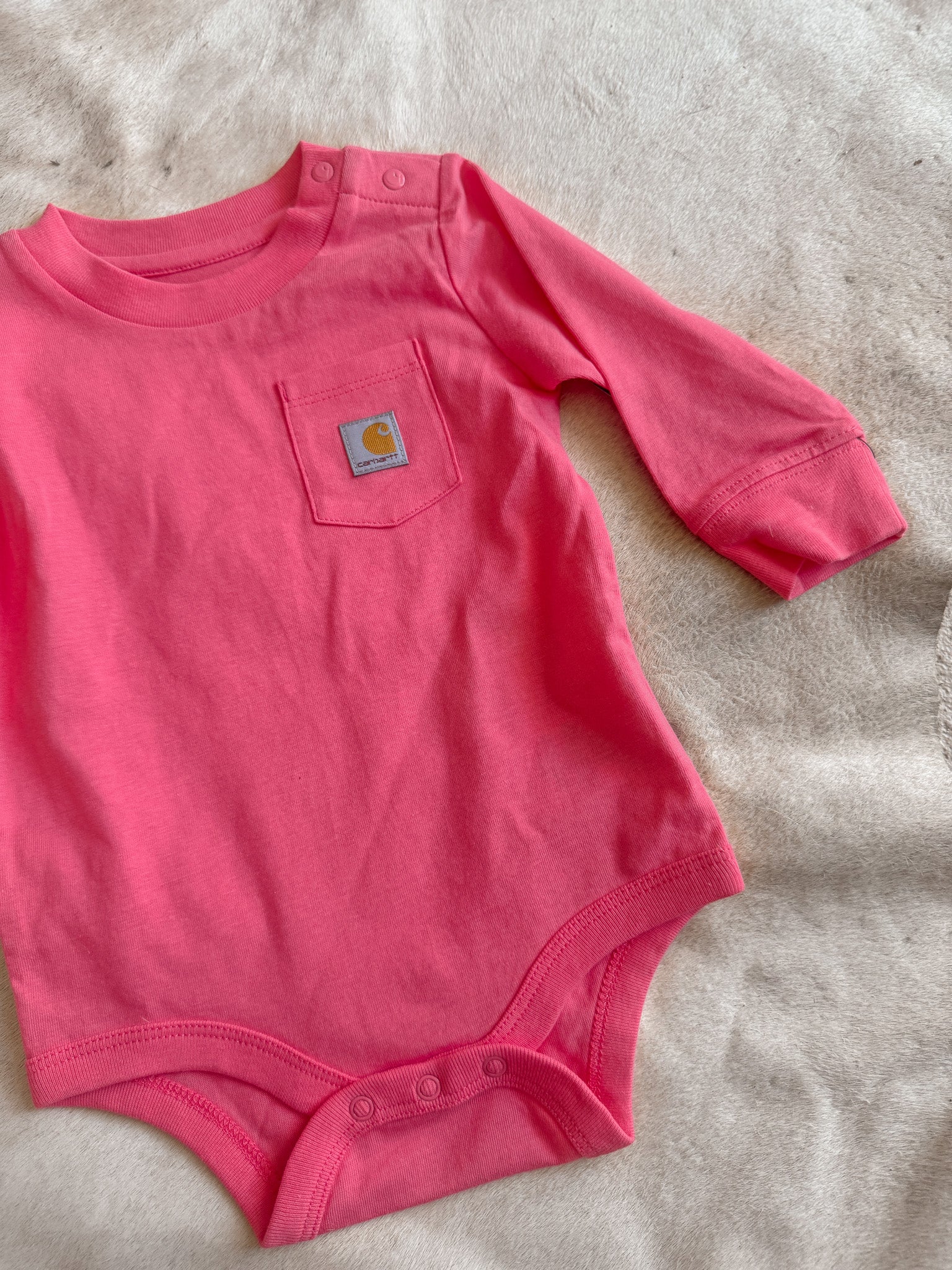Carhartt Infant Long Sleeve Bodysuit in Pink - Image 2