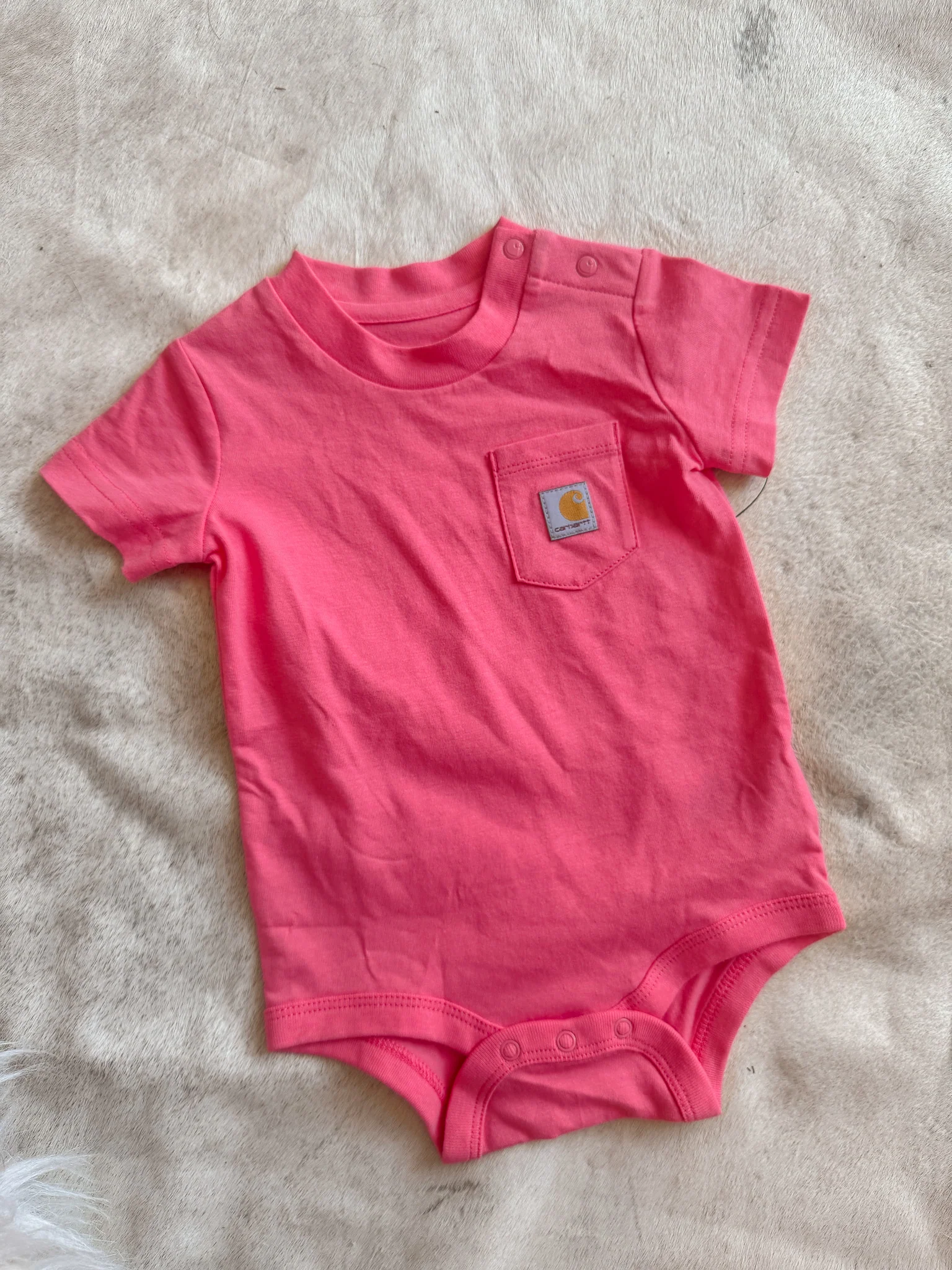 Carhartt Infant Short Sleeve Bodysuit in Pink - Image 2