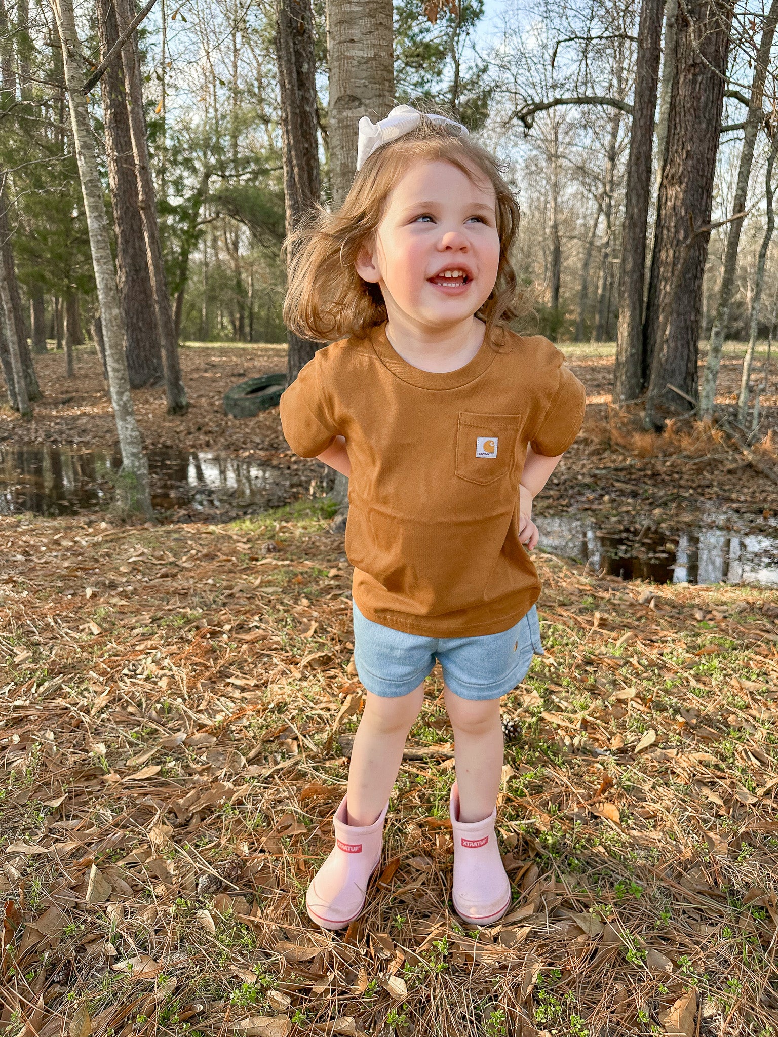 Carhartt Toddler & Kid's Pocket T-Shirt in Carhartt Brown - Image 3