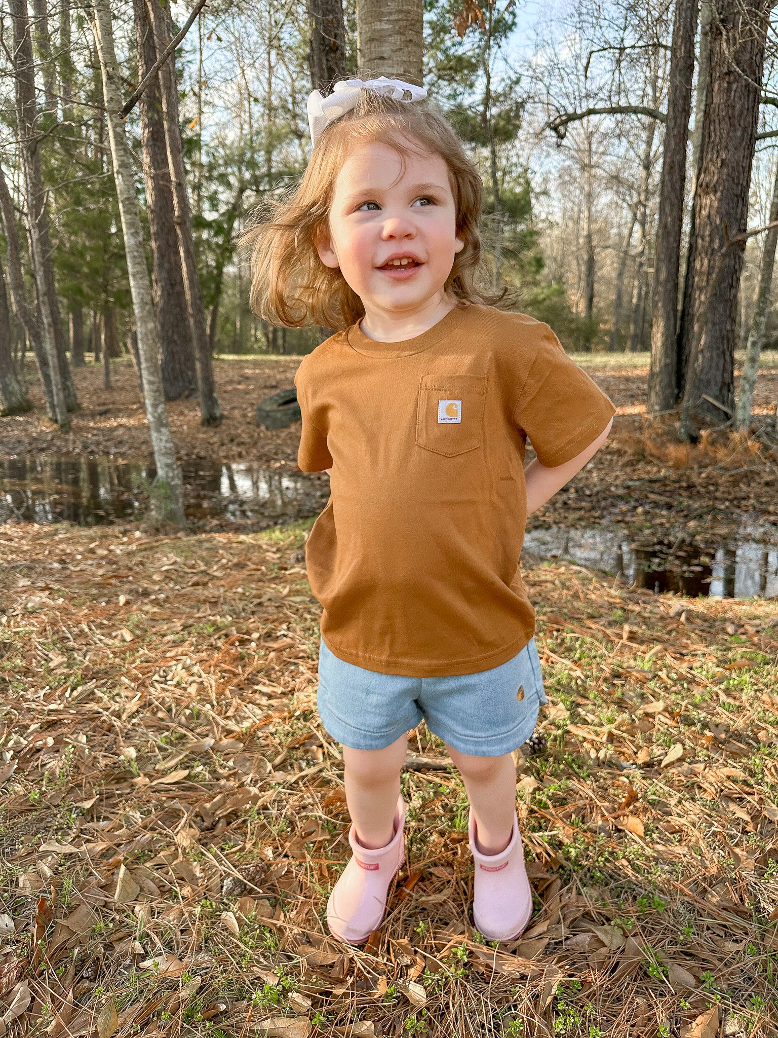Carhartt Toddler & Kid's Pocket T-Shirt in Carhartt Brown - Image 5
