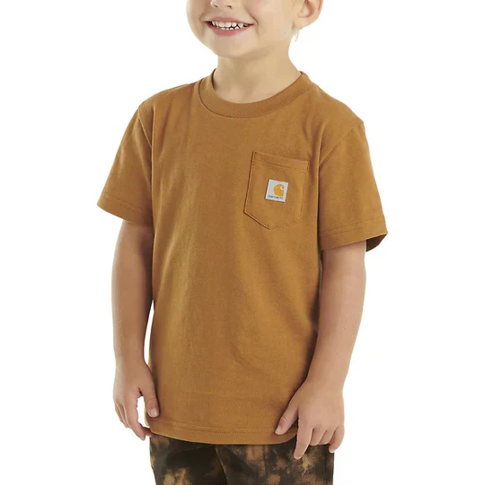 Carhartt Toddler & Kid's Pocket T-Shirt in Carhartt Brown - Image 7