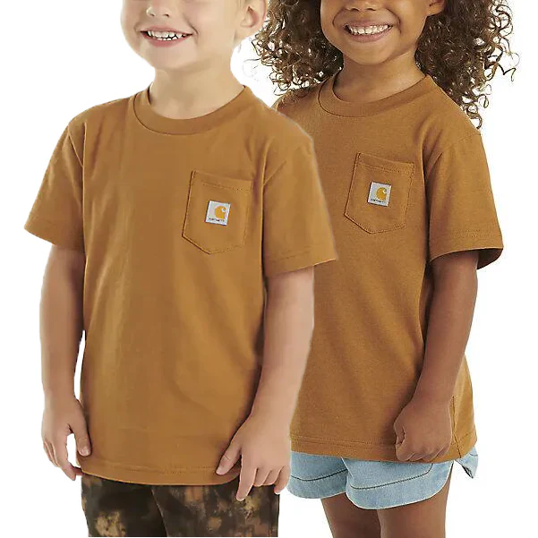 Carhartt Toddler & Kid's Pocket T-Shirt in Carhartt Brown - Image 8