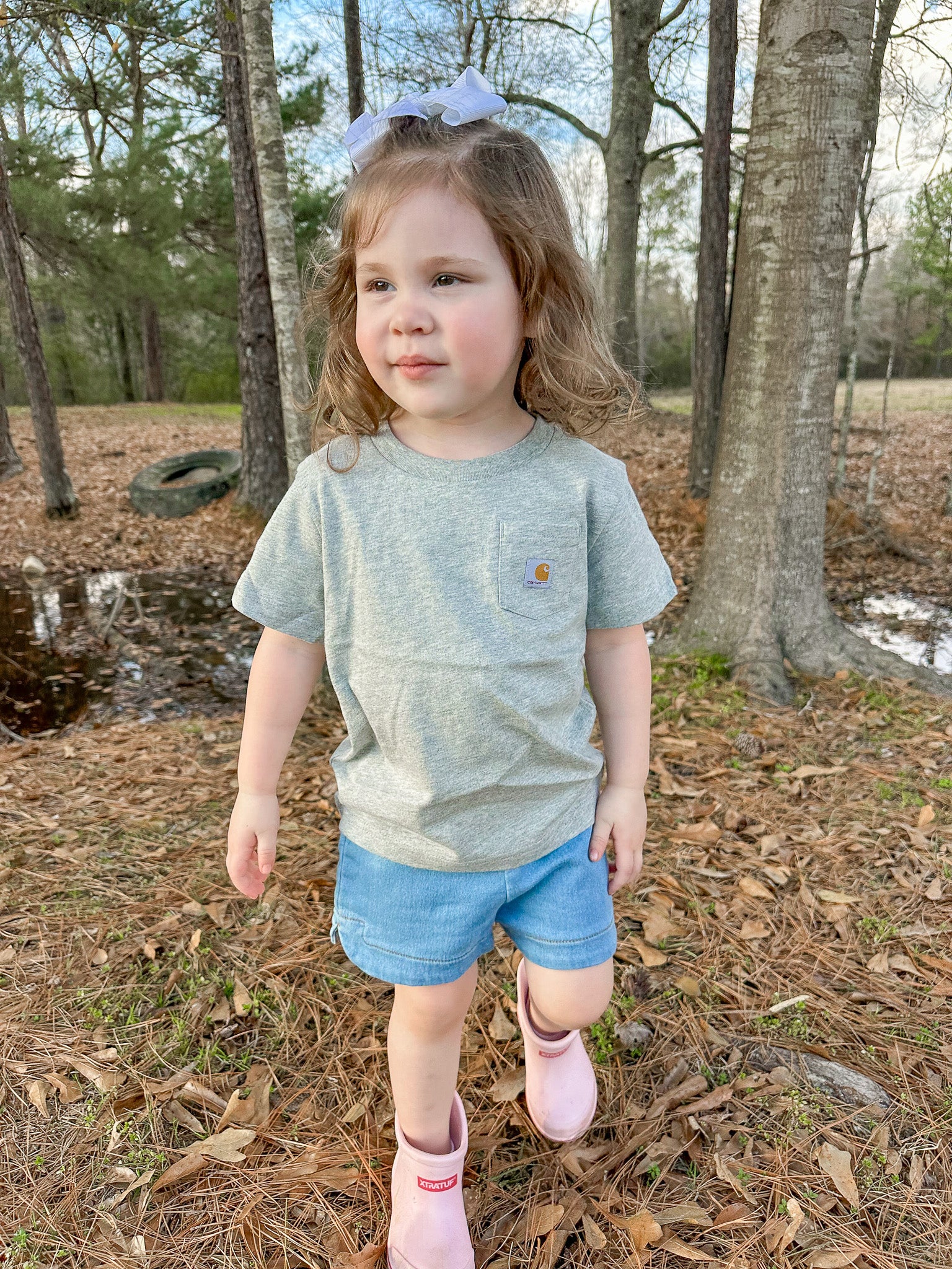 Carhartt Toddler & Kid's Pocket T-Shirt in Heather Grey - Image 4