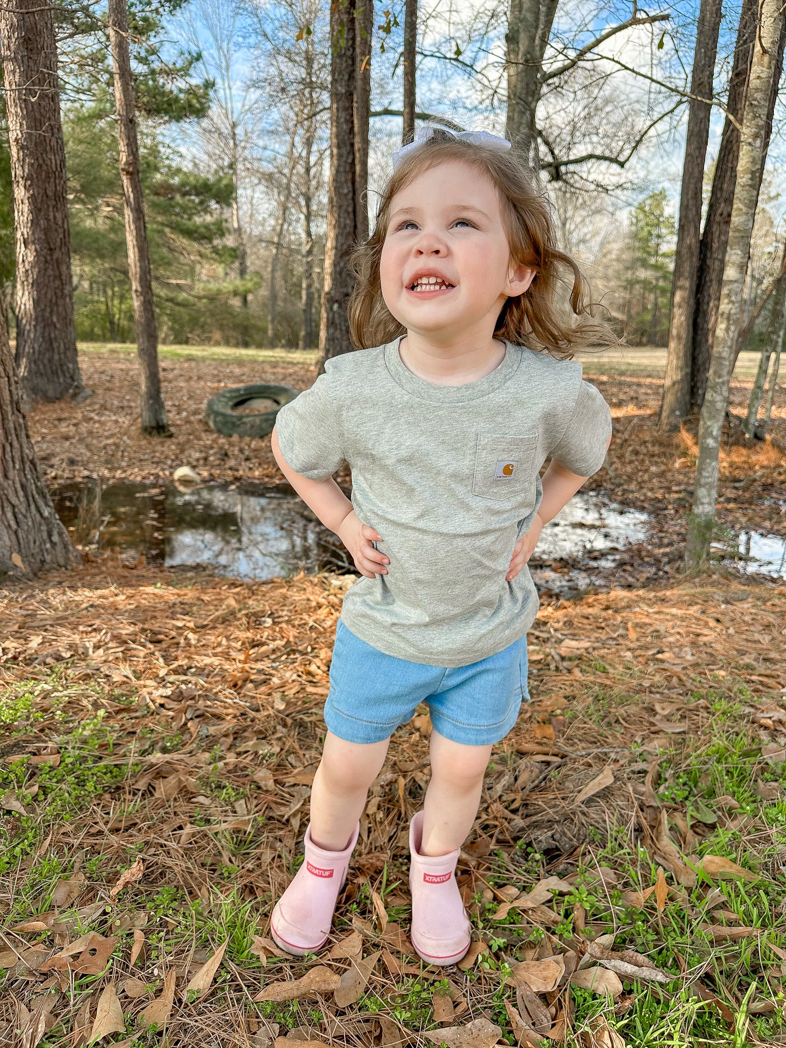 Carhartt Toddler & Kid's Pocket T-Shirt in Heather Grey - Image 5
