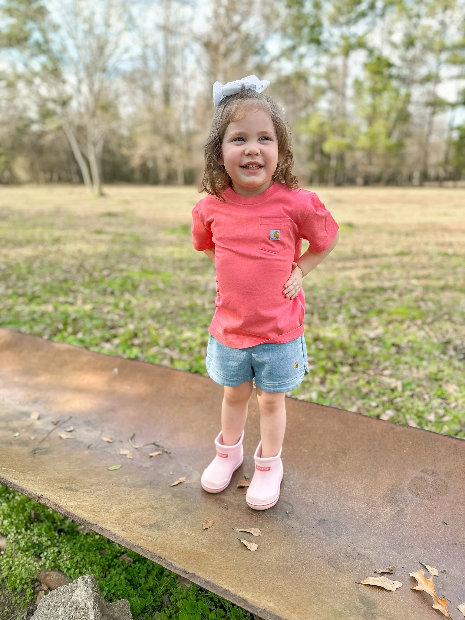 Carhartt Toddler & Kid's Pocket T-Shirt in Pink Lemonade - Image 3