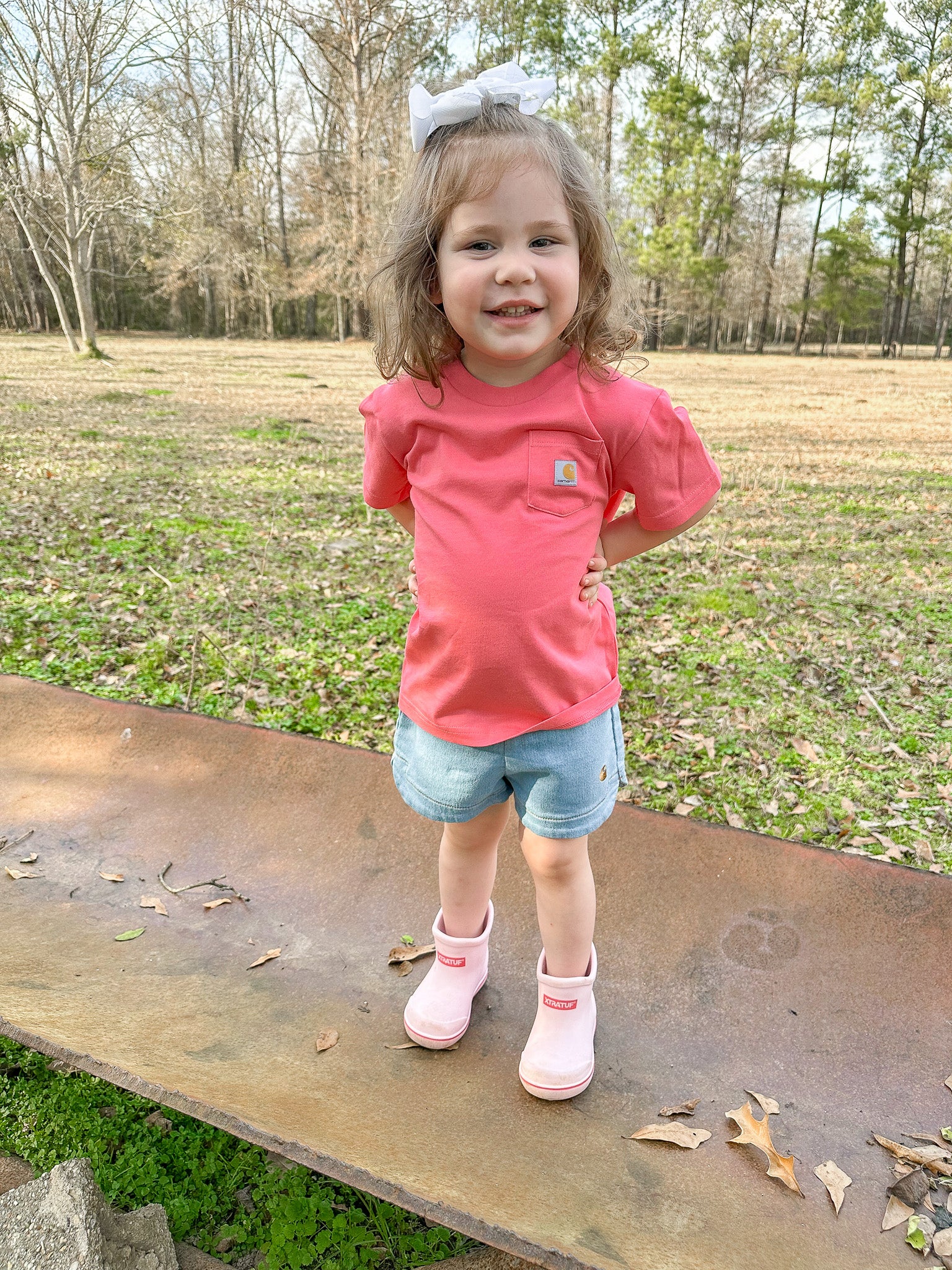 Carhartt Toddler & Kid's Pocket T-Shirt in Pink Lemonade - Image 5