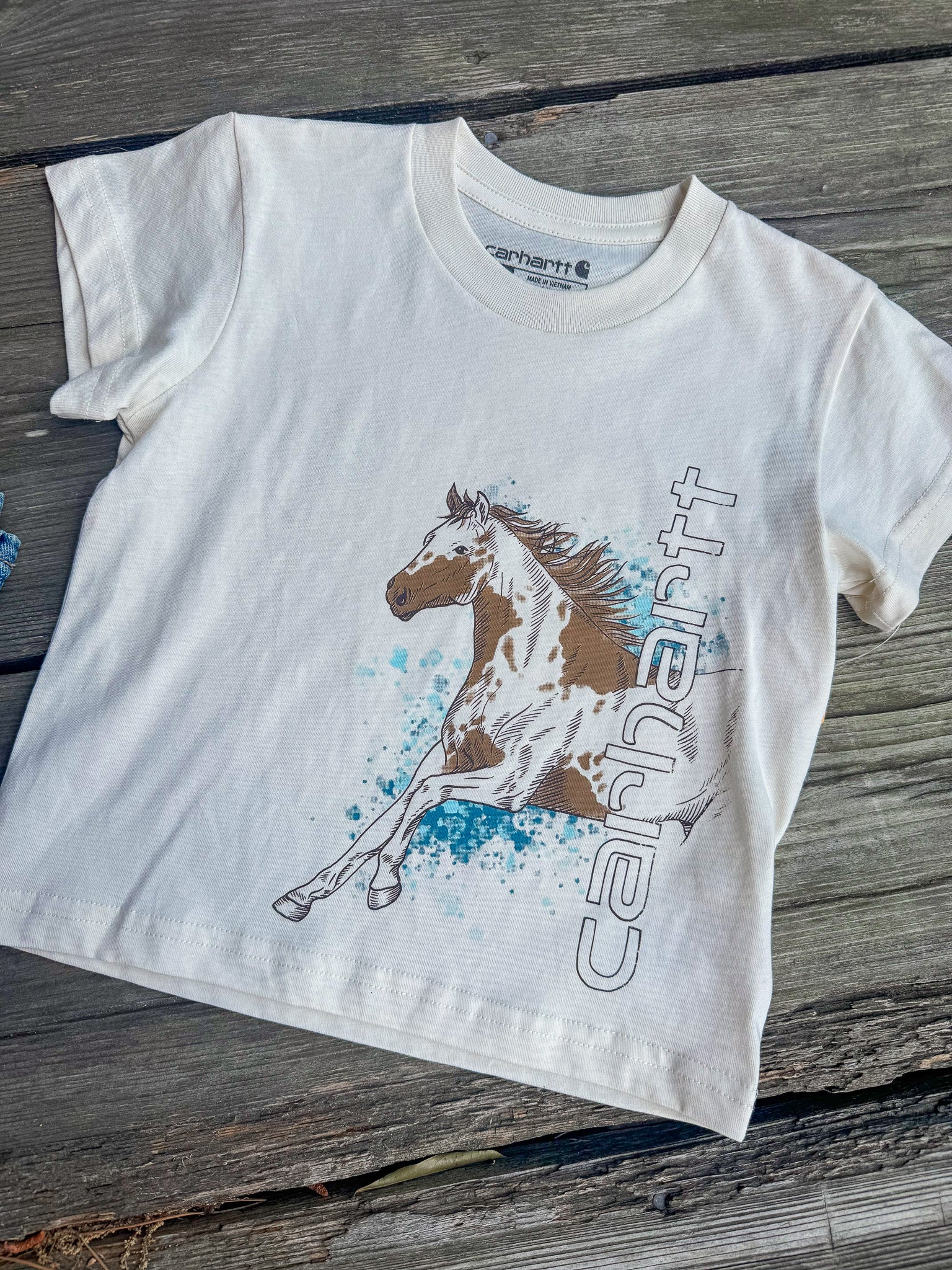 Toddler Carhartt Running Horse T-Shirt in Turtledove - Image 8