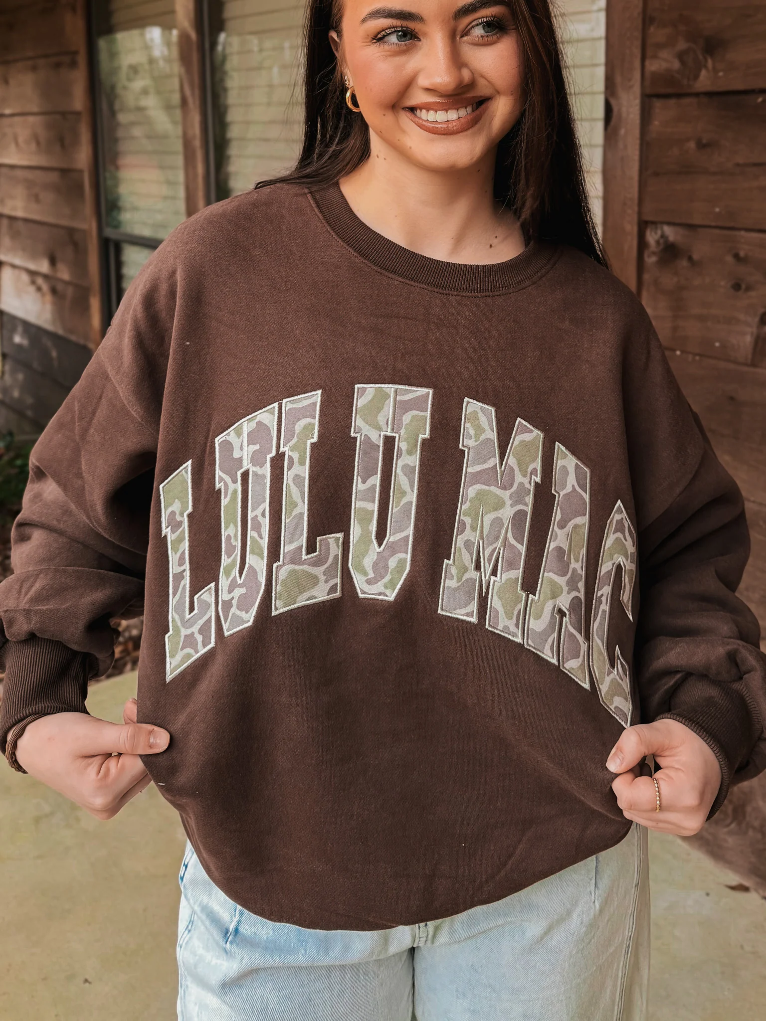 Lulu Mac Camo Sweatshirt in Brown - Image 3