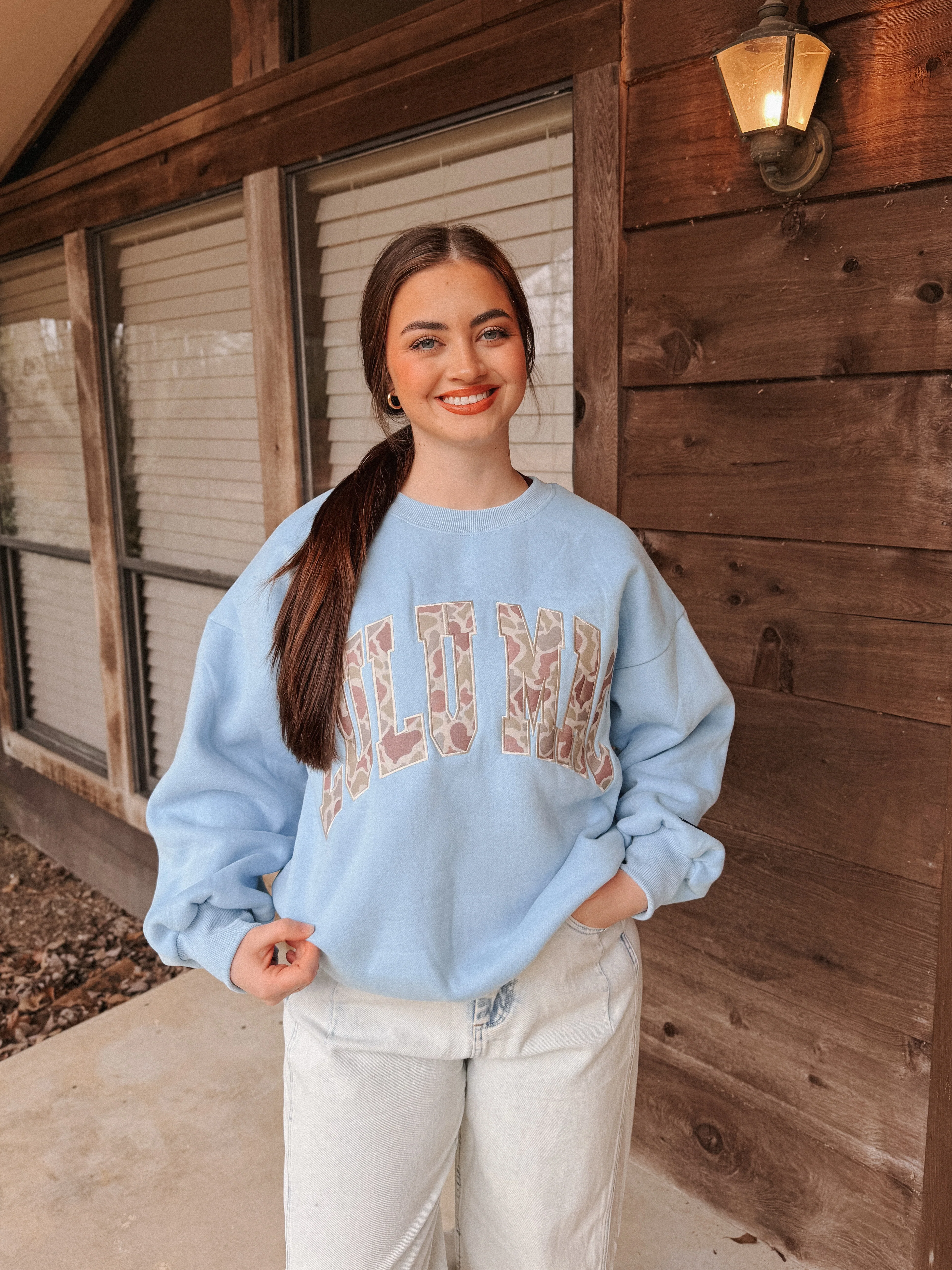 Lulu Mac Camo Sweatshirt in Light Blue - Image 3