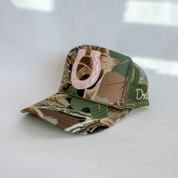 Camo Velvet Horseshoe Trucker Hat - Image 2