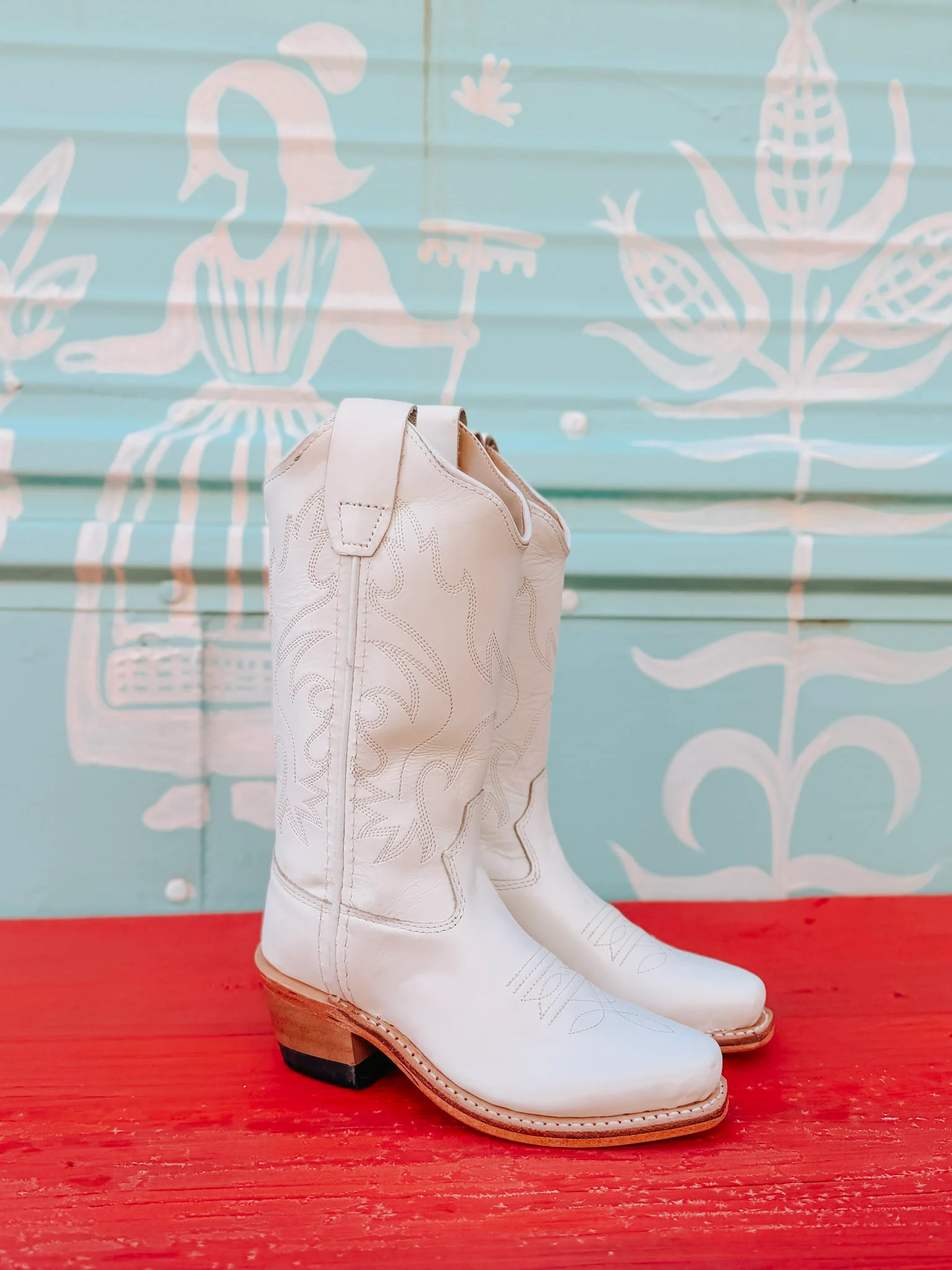 Girl's Old West All Over White Almond Toe Cowboy Boot - Image 10