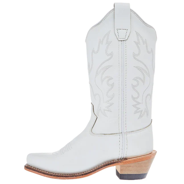 Girl's Old West All Over White Almond Toe Cowboy Boot - Image 5
