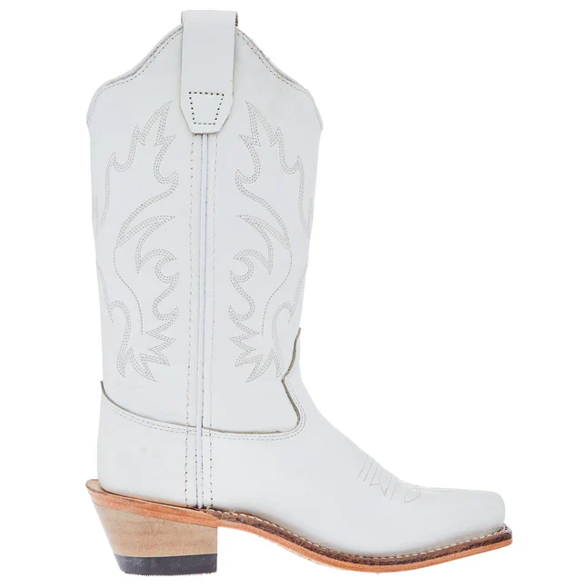 Girl's Old West All Over White Almond Toe Cowboy Boot - Image 7