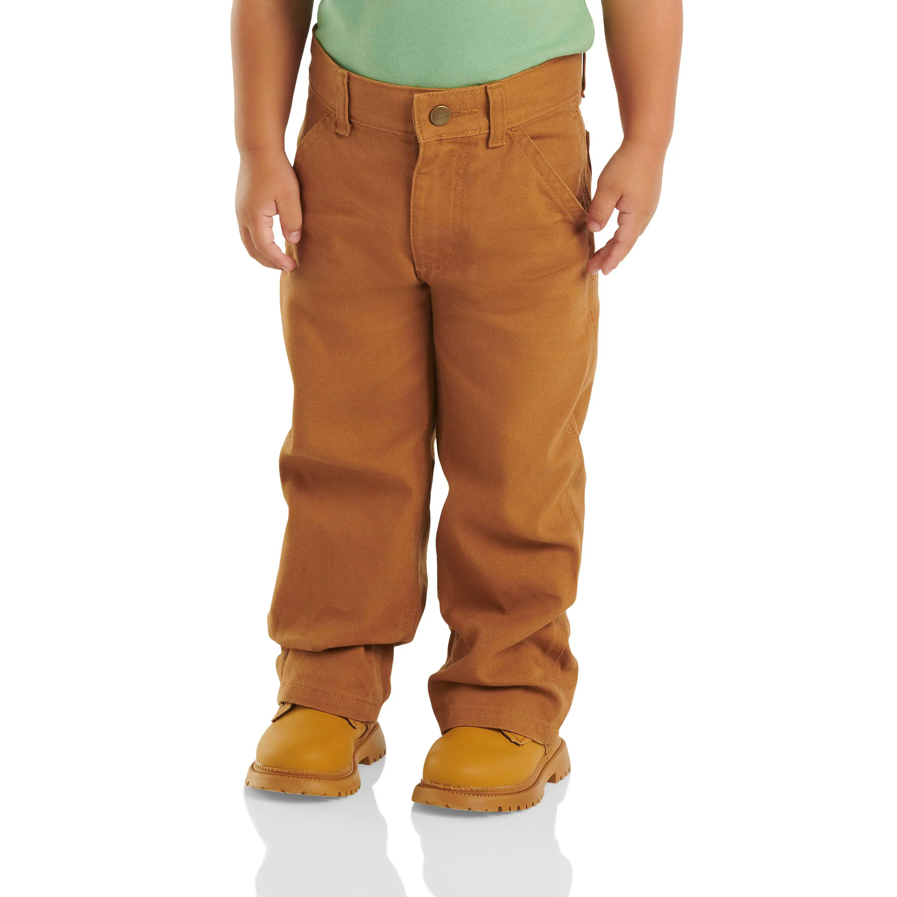 Carhartt Infant & Toddler Canvas Dungaree Pants in Carhartt Brown - Image 10