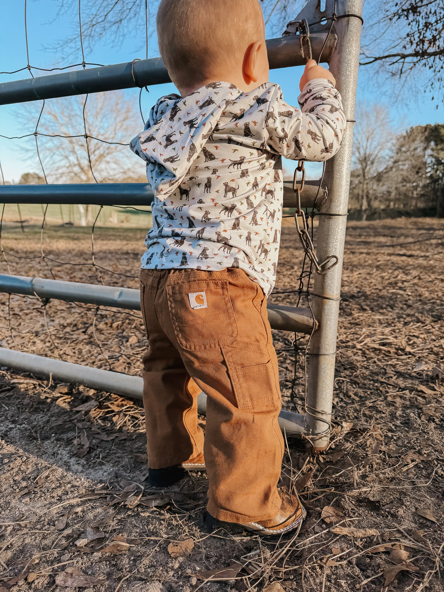 Carhartt Kid's Canvas Dungaree Pants in Carhartt Brown - Image 6