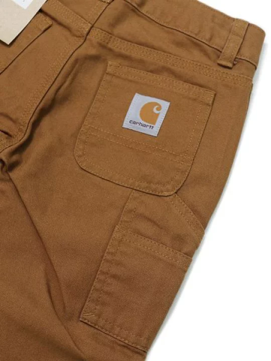Carhartt Kid's Canvas Dungaree Pants in Carhartt Brown - Image 3